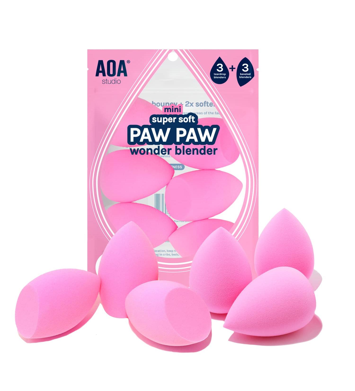 AOA Studio Collection Mini Makeup Sponge Set - Latex-Free, High-Definition Beauty Blenders for Powder, Cream, and Liquid Makeup - 6 Pack Super Soft Wonder Blender in Pink - 3 Tear Drop + 3 Beveled Shape - Buy Online on GoSupps.com