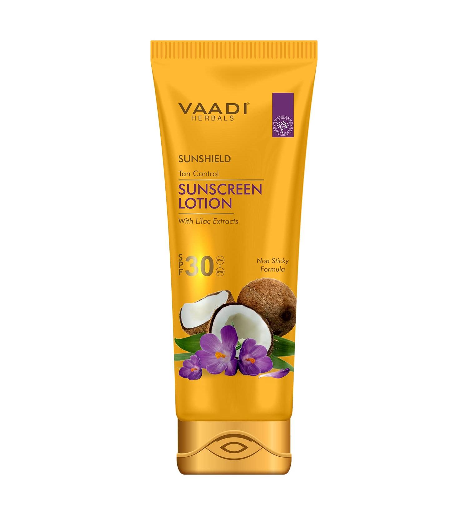Vaadi Herbals Sunshield Ton Control Sunscreen Lotion SPF 30 - 110g | Best International Shipping - Buy Online on GoSupps.com
