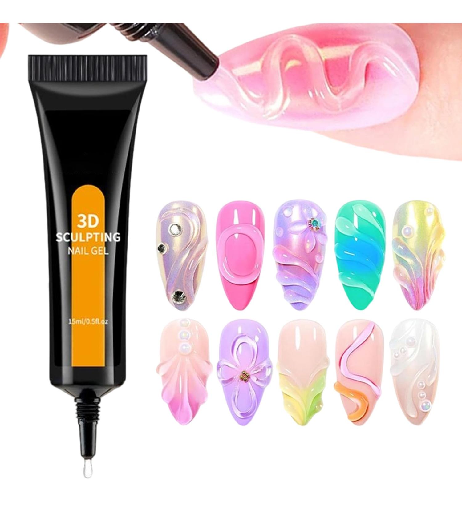 Generisch 3D Nail Gel - Long-Lasting 3D Beauty Products - 15ml - Clear Sculpting Nail Gel - For salon home party vacation daily photoshoots wedding travel beginners - Buy Online on GoSupps.com