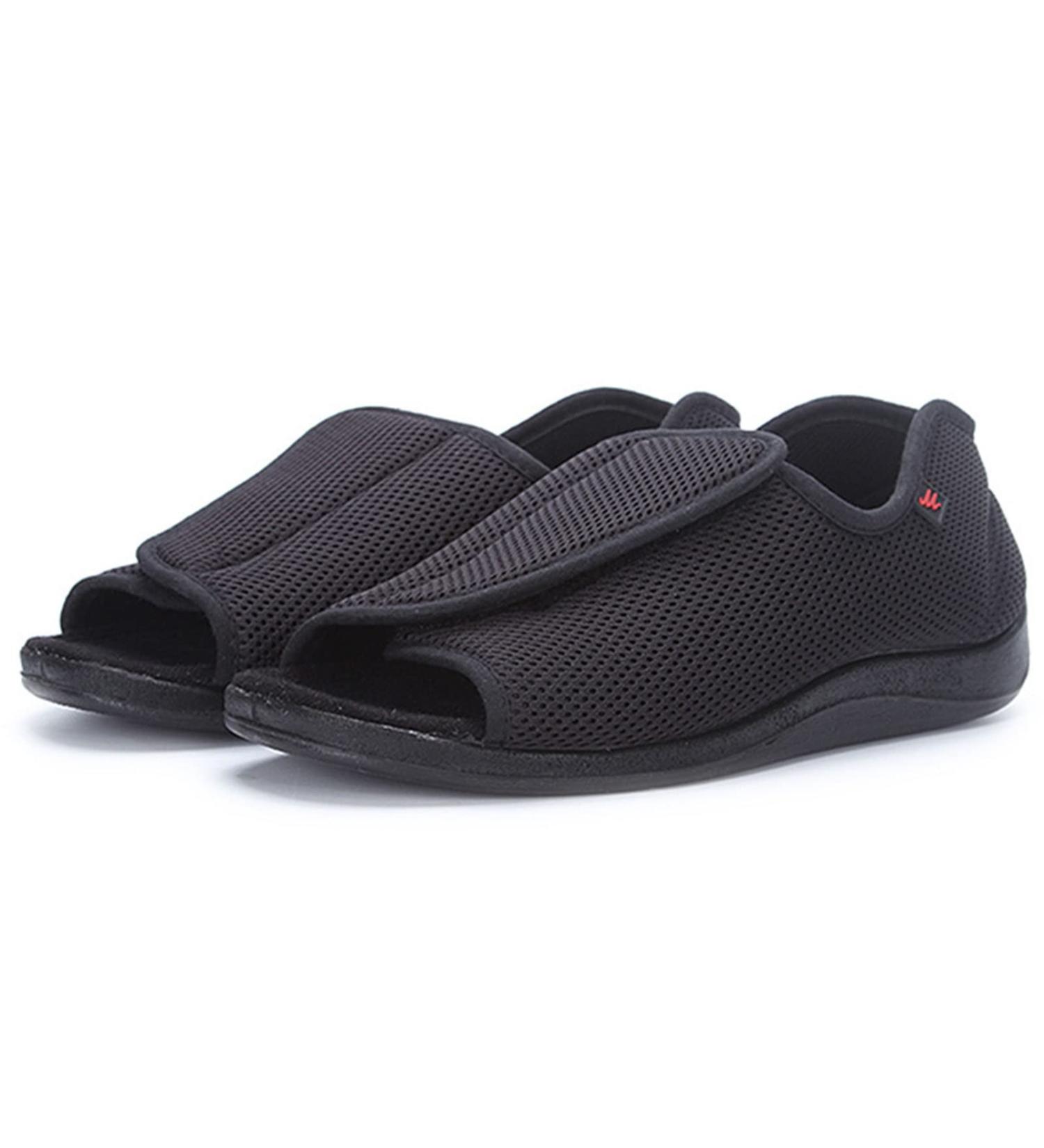 MisFun Diabetic Shoes for Women - Adjustable Closed Toe Swollen Feet Slippers - Ideal for Foot Fracture Recovery - Surgical Rehab - Size 13 Black - Buy Online on GoSupps.com