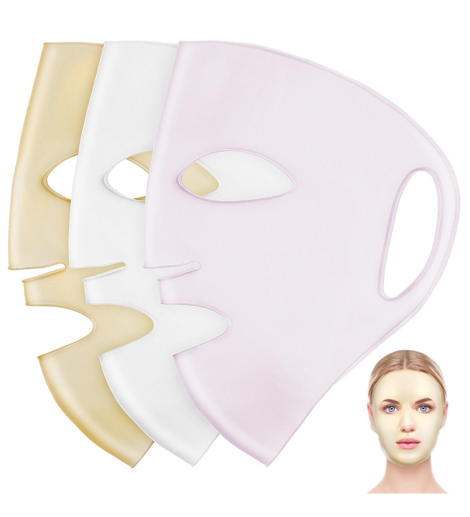 FRCOLOR Silicone Face Masks - Reusable Moisturizing Mask Sheet for Skincare | 3 Pcs Beauty Tool for Women & Girls - Buy Online on GoSupps.com