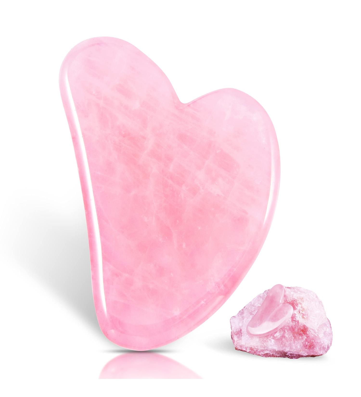 Rose Jade Gua Sha Facial Tool Anti-Aging Massage Tool for Face Eyes & Neck SPA Relaxation & Fine Line Relief (Pink - Buy Online on GoSupps.com