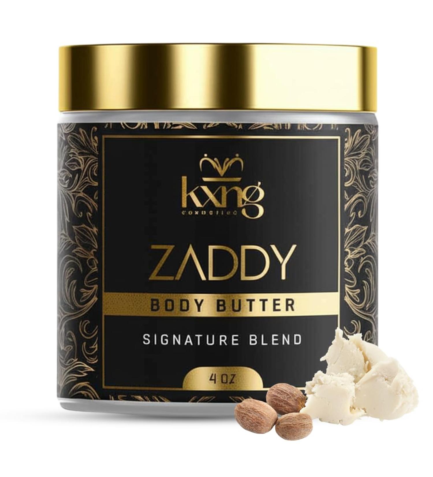KXNG Cosmetics Organic Shea Body Butter Cream 4oz | Mens Body Butter for Black Men & Women with Shea Cocoa Mango & Coconut Oil | Moisturizing Cream for Hands Feet & Skin Zaddy - Buy Online on GoSupps.com