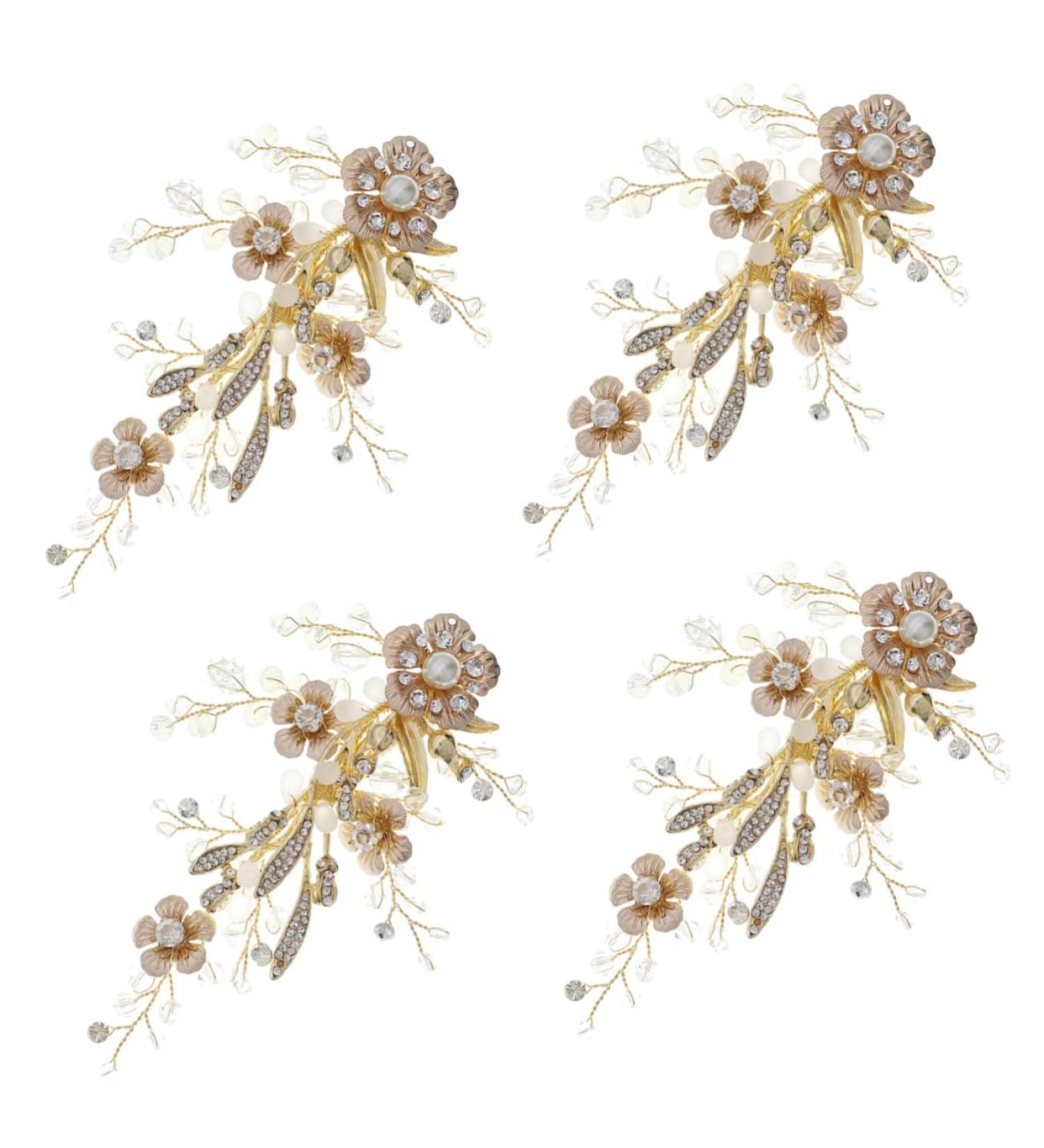 Beaupretty Gold Hair Pin Crystal Headgear vintage Zinc alloy temperament copper wire bride flower hairpin girls hairpin crystal headpiece women's hair s hairpin frosted side Hair - Buy Online on GoSupps.com