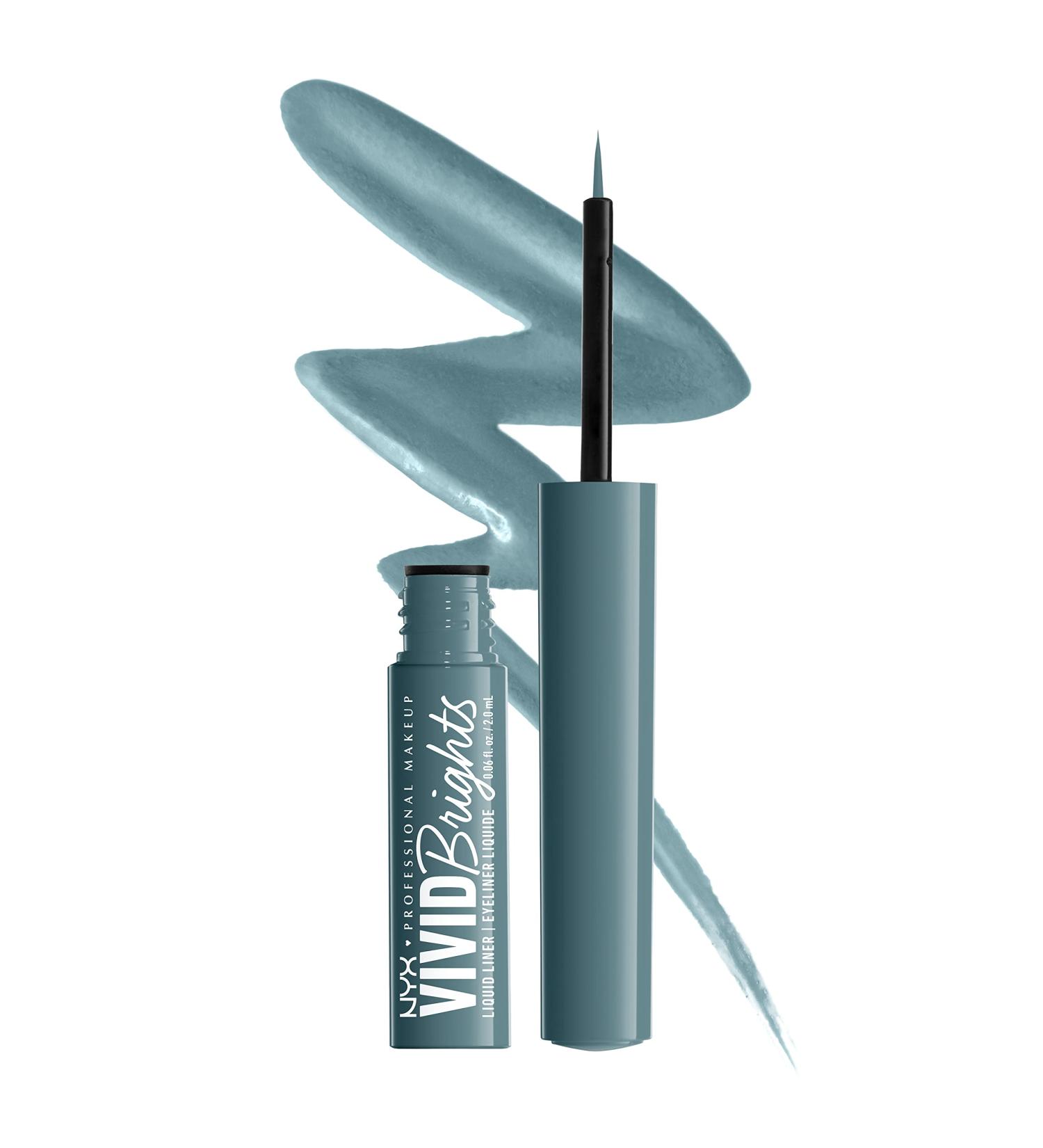 NYX Vivid Brights Liquid Liner - Cyan Simp 01 | Smear-Resistant Eyeliner - Buy Online on GoSupps.com