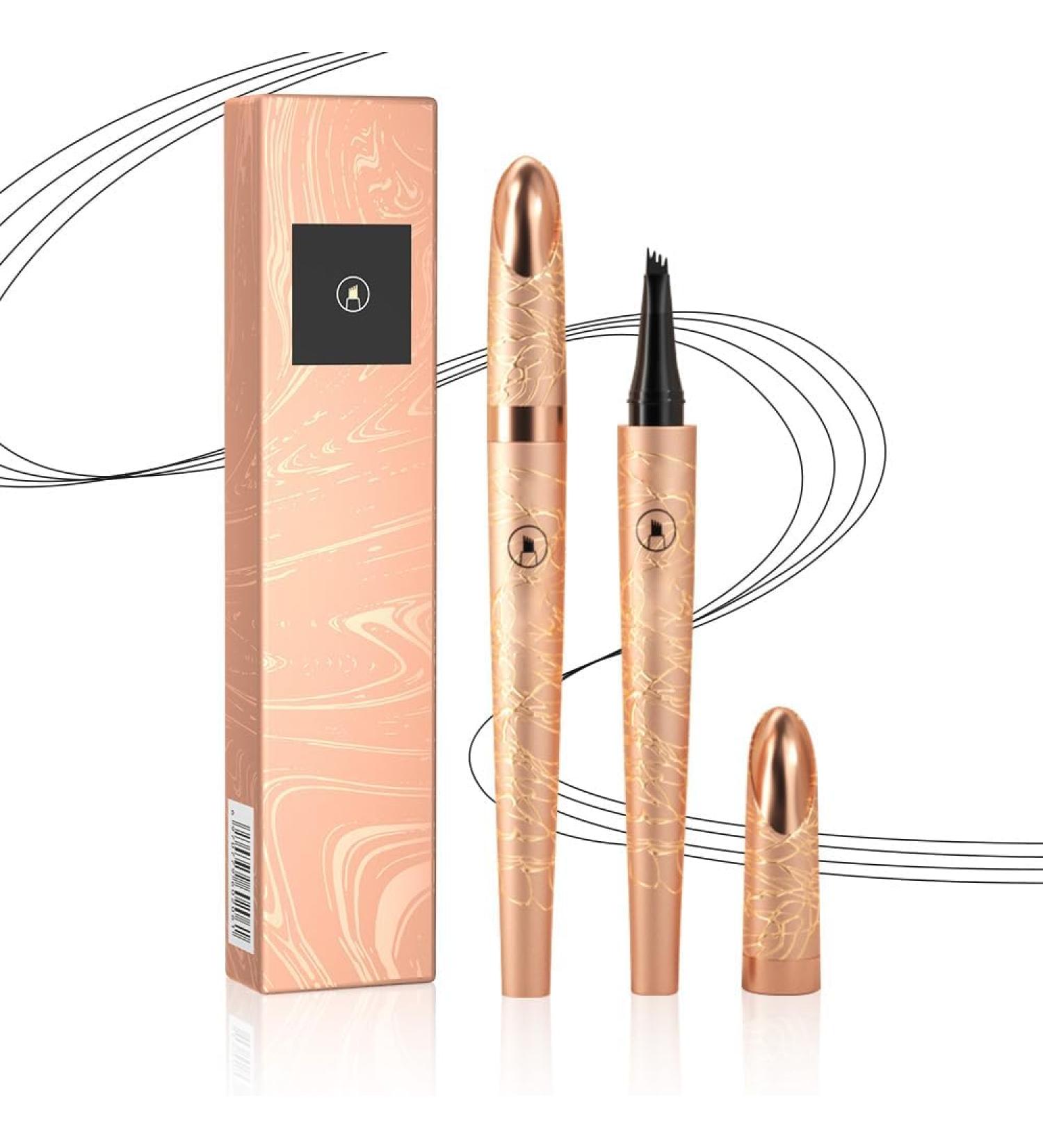 2024 Upgrade Magic Eyebrow Pencil - 3D Waterproof Microblading Eyebrow Pencil Contouring Pen 4 Tipped Precise Brow Pen Fine Stroke Microblading Eyebrow Pencil Natural Makeup (Black) - Buy Online on GoSupps.com