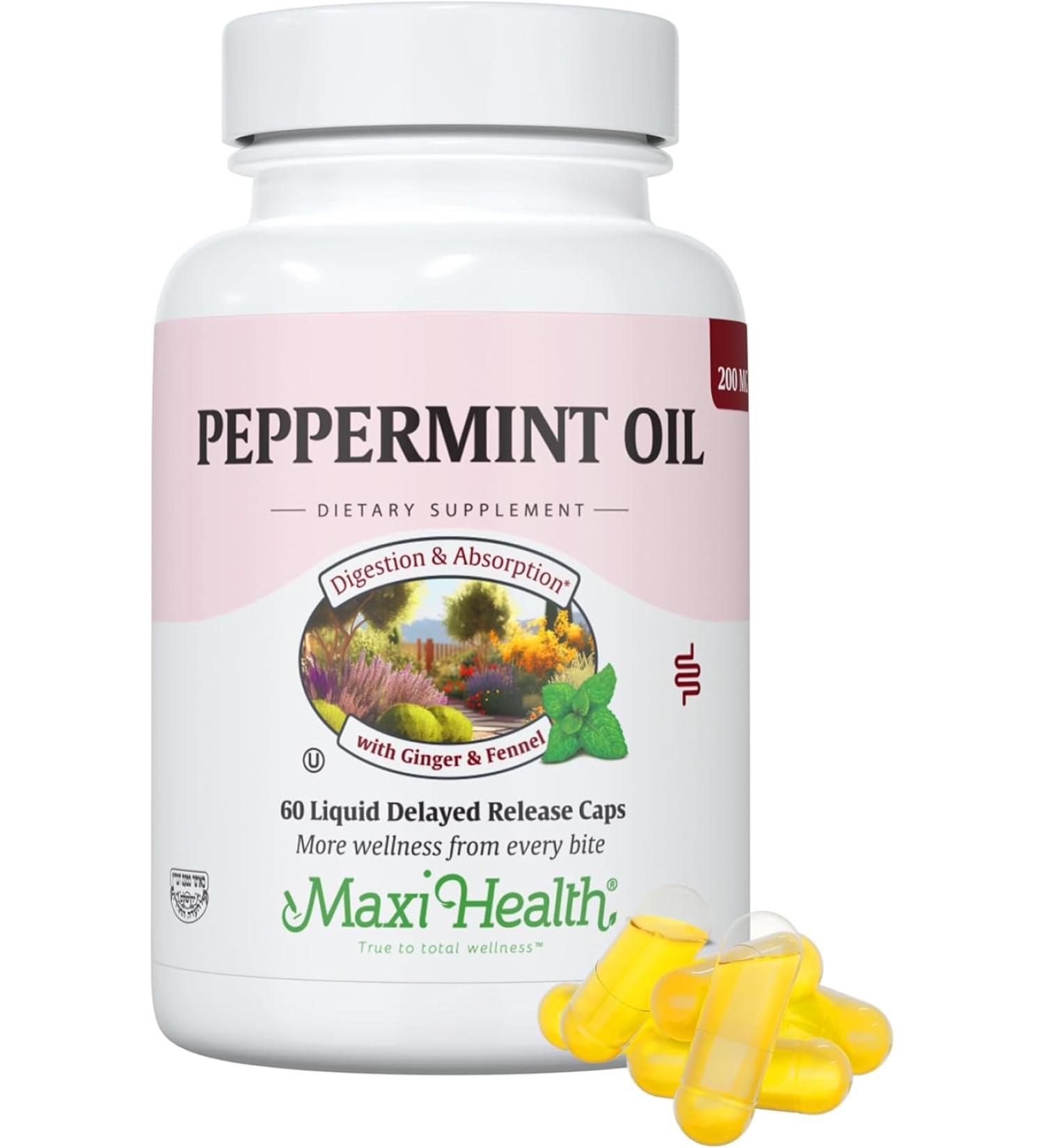 Maxi Health Peppermint Oil - 60 Capsules - Buy Online on GoSupps.com