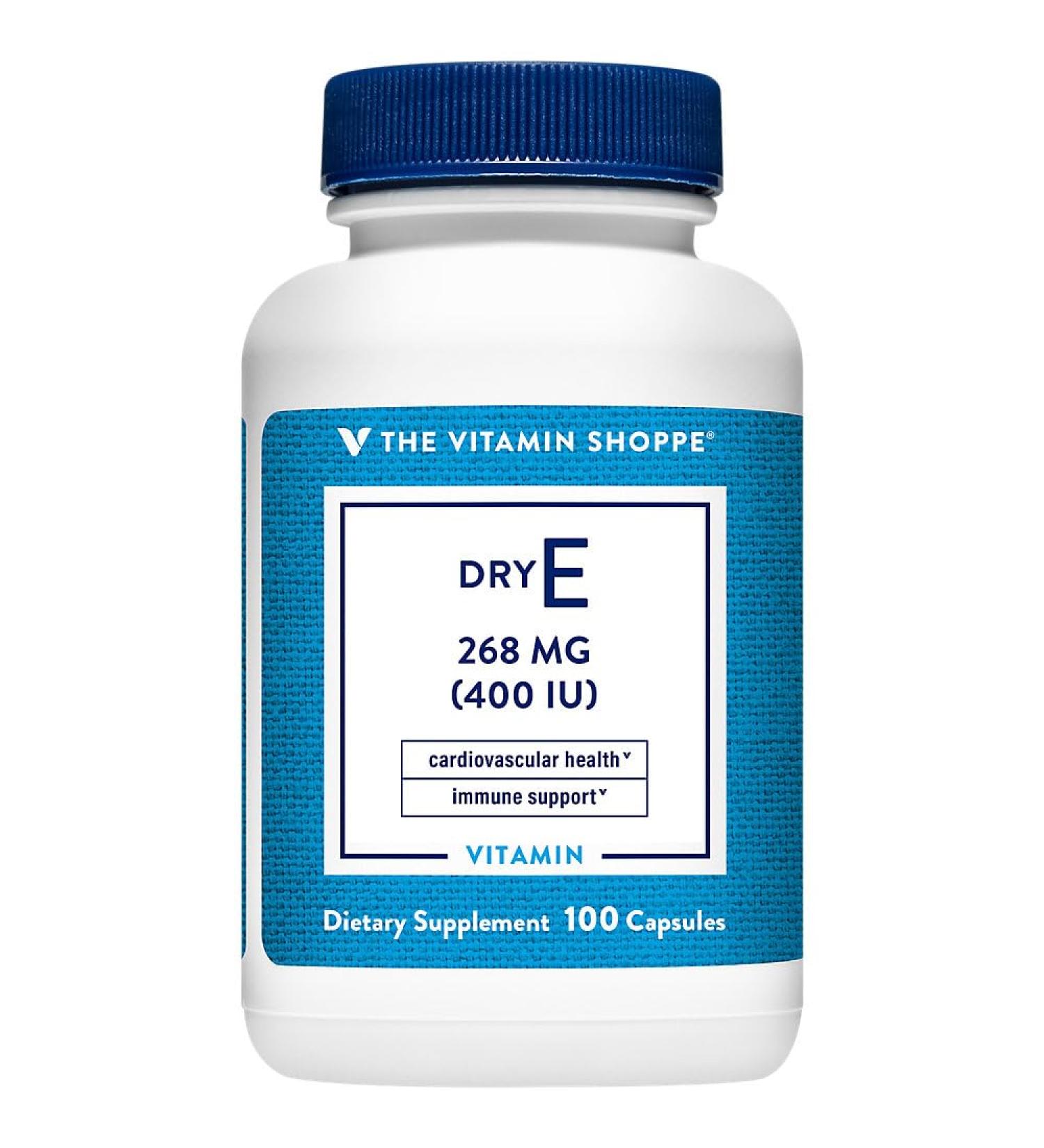 The Vitamin Shoppe Vitamin E 400IU - Antioxidant Support for Skin Health & Immune Function Daily Vitamin (100 Capsules) - Buy Online on GoSupps.com