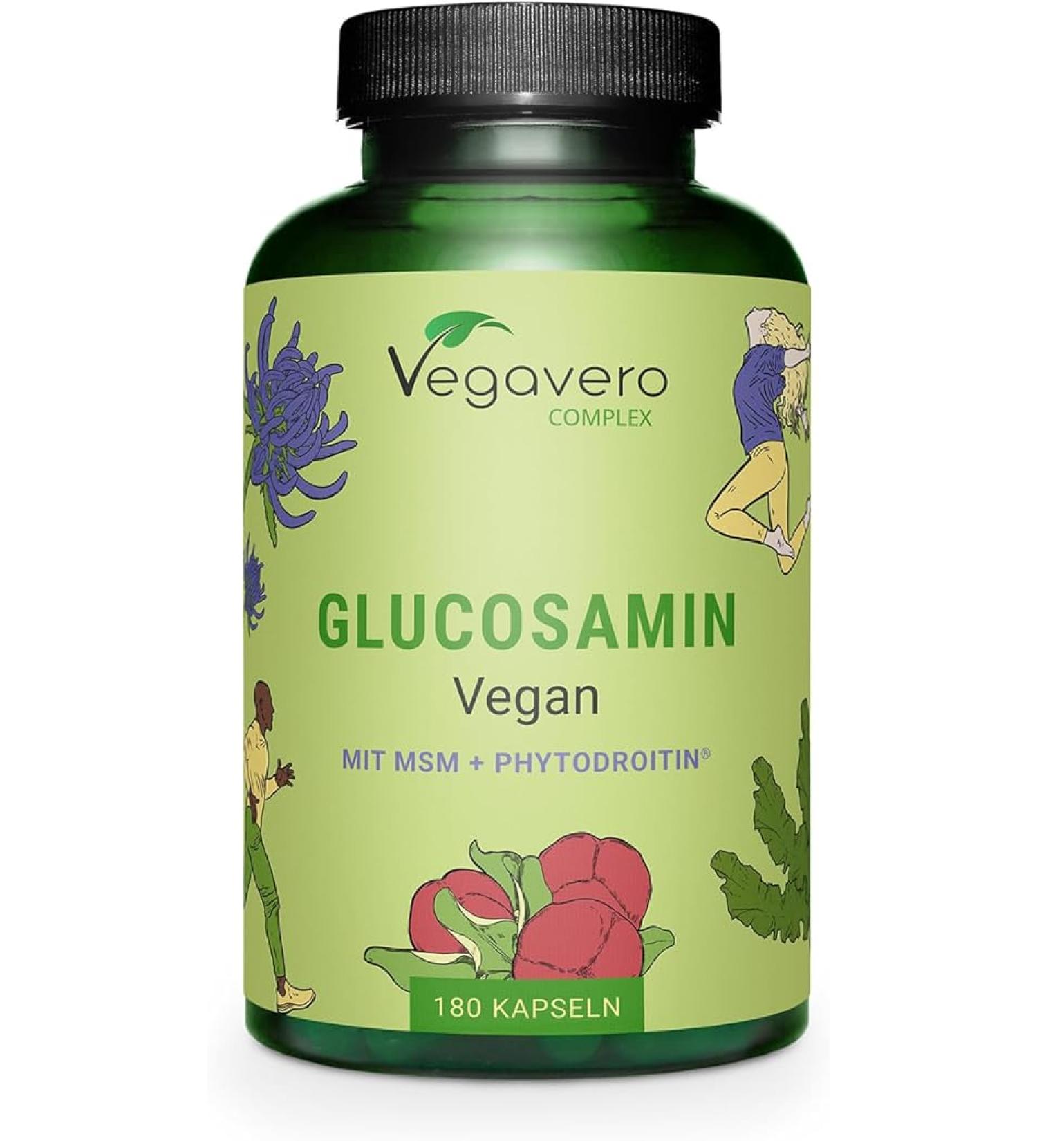 Vegan Glucosamine Complex Vegavero | Joint Pain Relief | Chondroitin MSM Devil's Claw VIT C | 180 Capsules - Buy Online on GoSupps.com