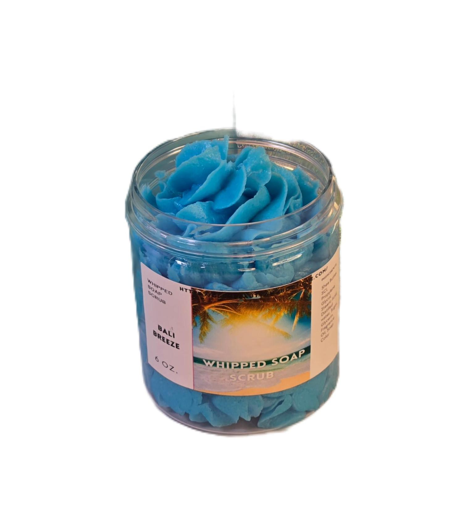 Bali Breeze Whipped Foaming Shea Butter Sugar Scrub. Exfoliating Body Wash & Scrub. All Natural Shea Butter Whipped Soap. Shaving Cream. (4 oz) 4 Ounce