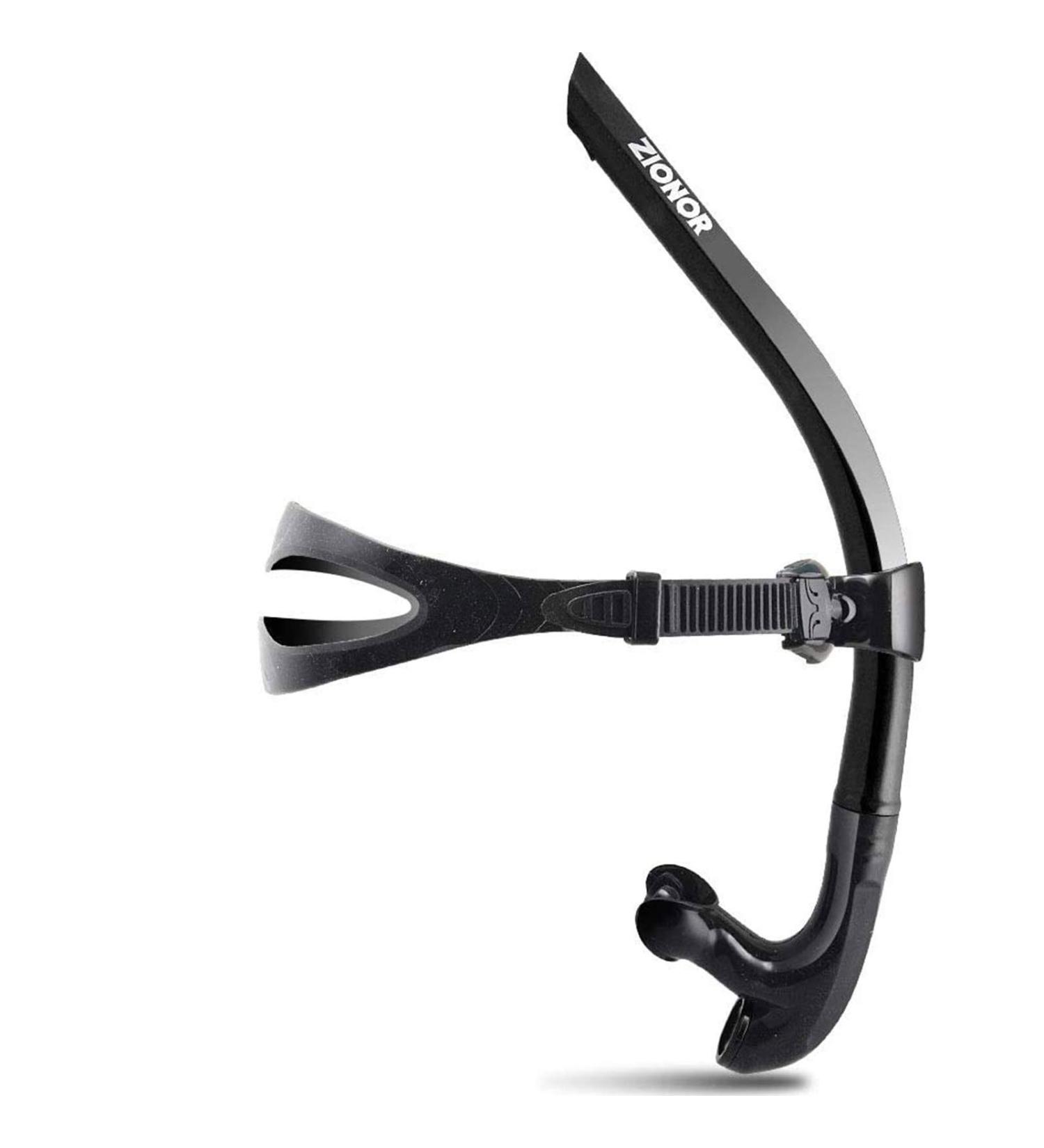 ZIONOR A-T1 Swim Snorkel - Black | Comfortable Mouthpiece, One-Way Purge Valve for Lap Swimming and Diving - Buy Online on GoSupps.com