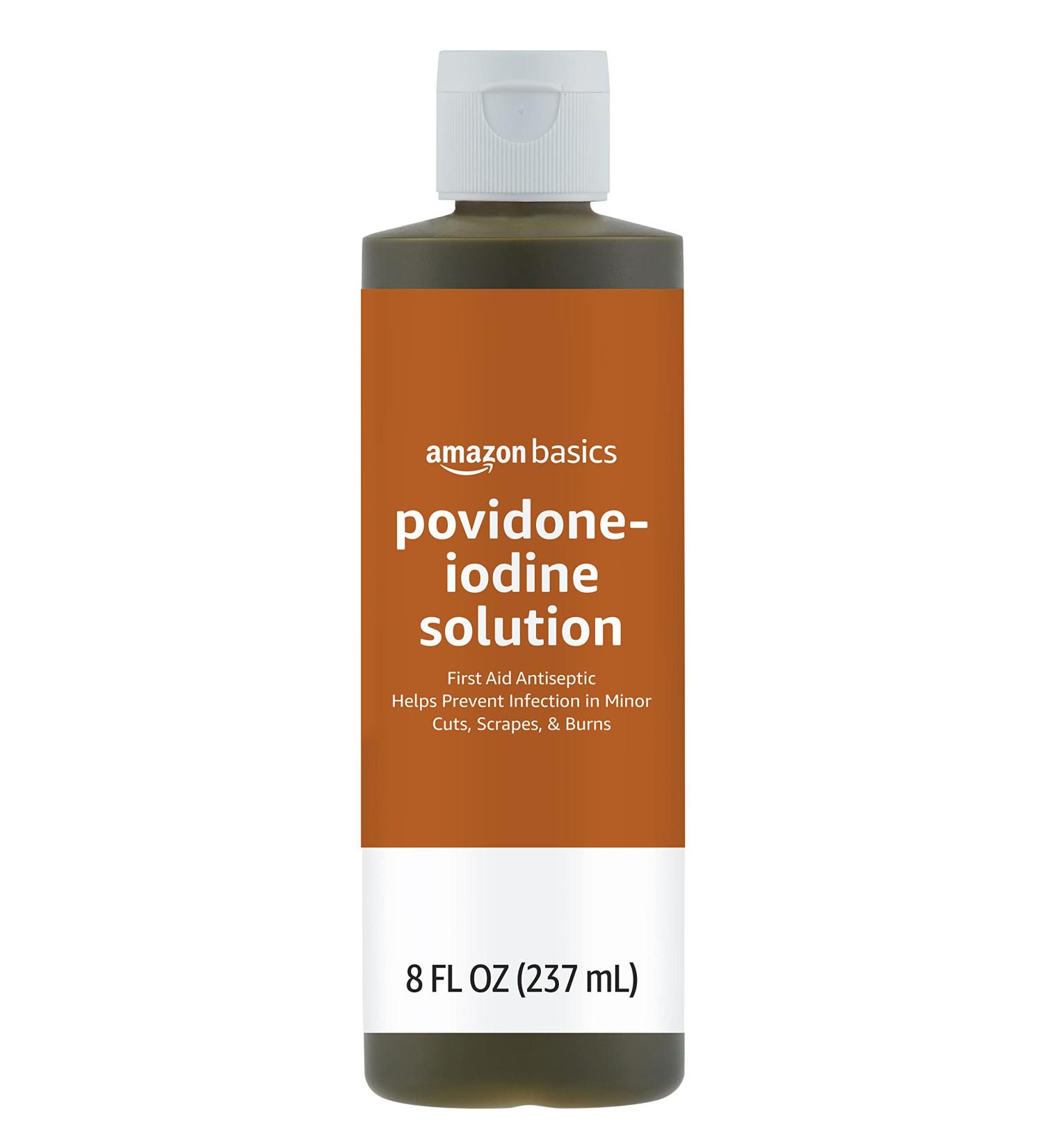 Amazon Basics 10% Povidone Iodine Solution Antiseptic 8 fl oz - First Aid Antiseptic 1-Pack - Buy Online on GoSupps.com