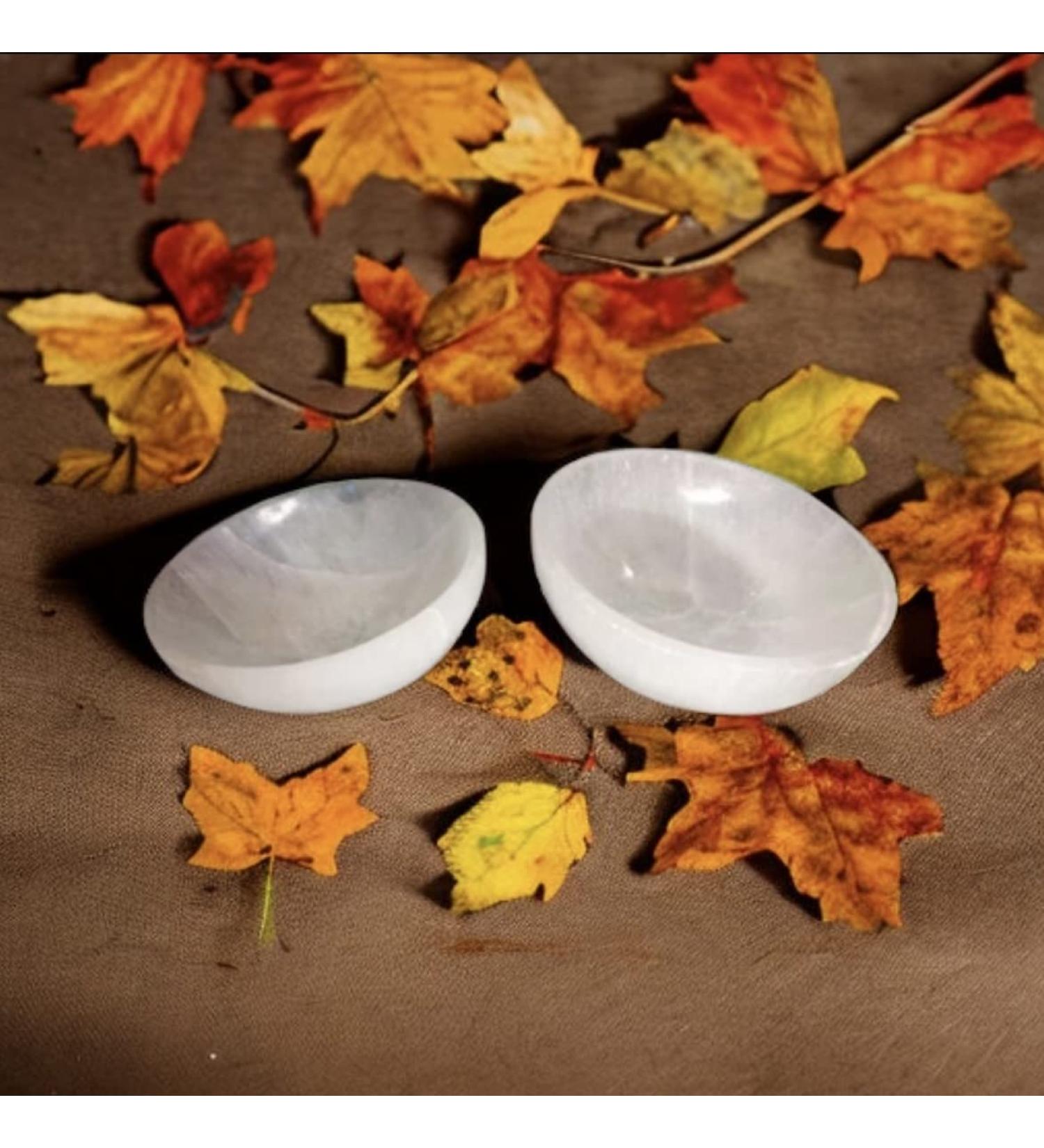 Selenite Handmade Charging Bowl - 6cm | Spiritual Energy Cleansing Plate for Meditation and Jewelry Storage - Buy Online on GoSupps.com