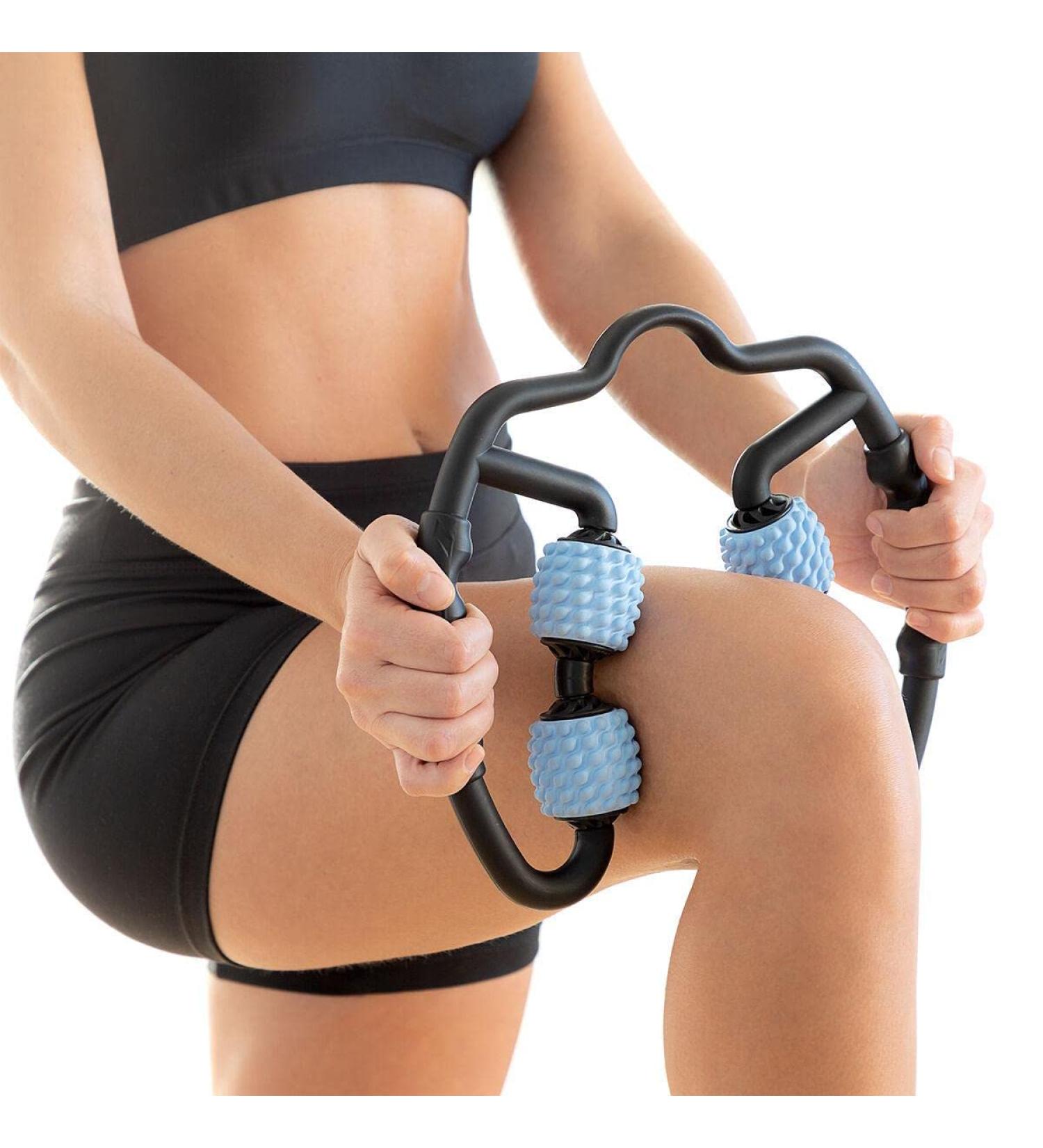 InnovaGoods Self-Massager with Rollers for Adults | Unisex Black & Blue - Portable 25 x 27 x 5 cm - International Shipping Available - Buy Online on GoSupps.com