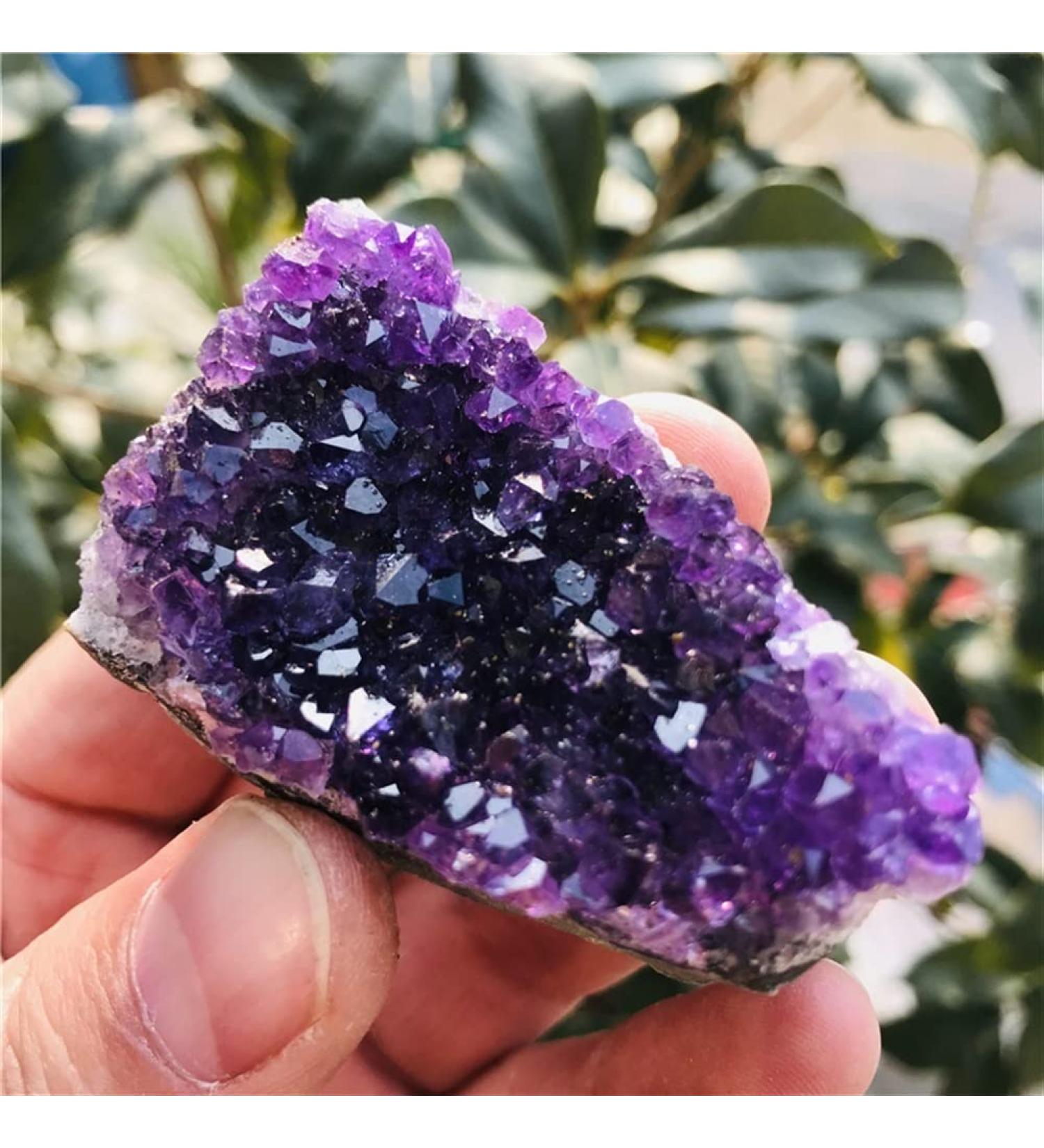 Natural Amethyst Cluster Quartz Crystal geode Specimen Beautiful Crystal Crystal Cluster (Size : 130-150g) - Buy Online on GoSupps.com