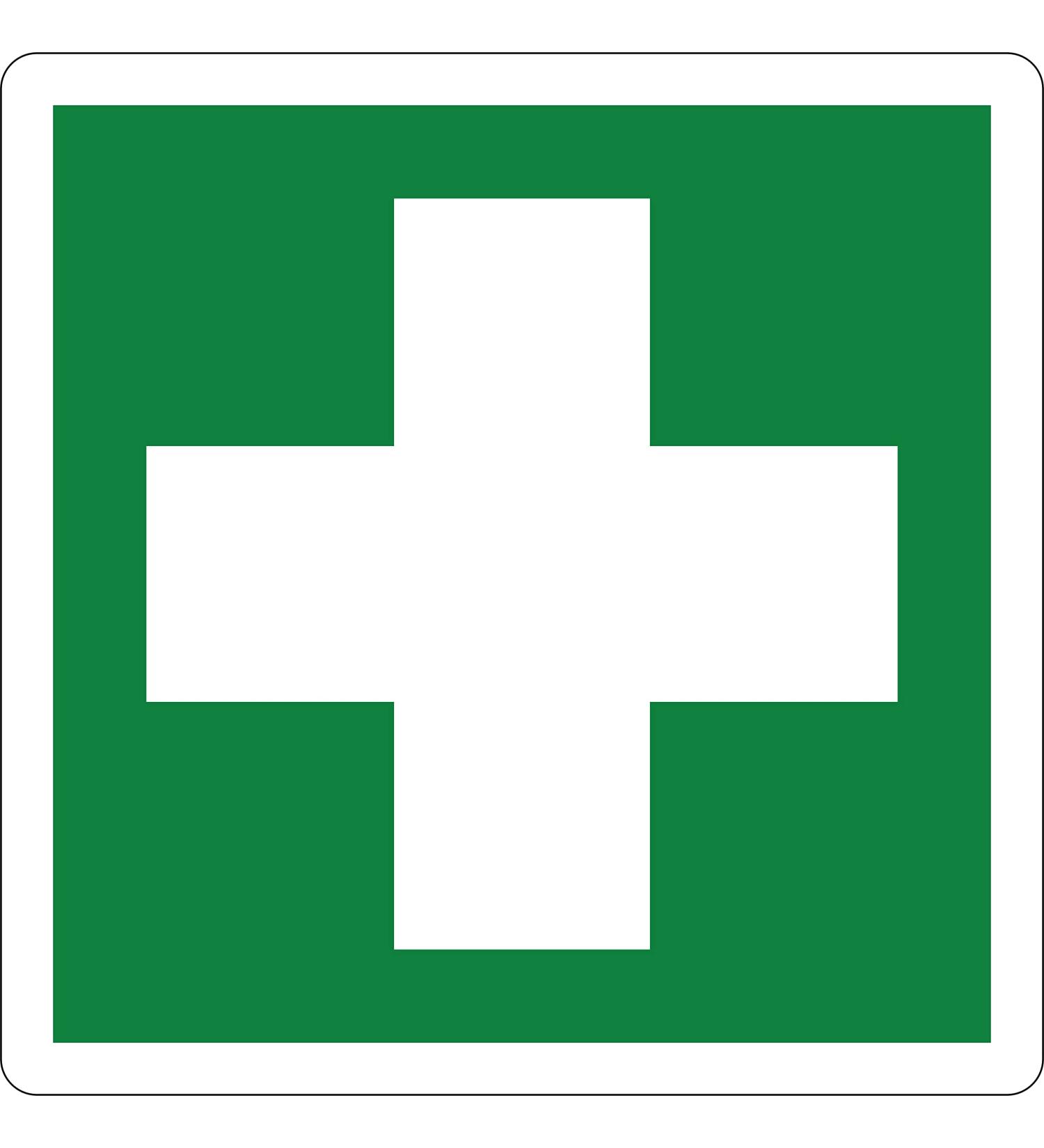 Pubblimania First Aid Box - Robust PVC Self-Adhesive Indoor/Outdoor Use (12x12 cm) - International Shipping Available - Buy Online on GoSupps.com