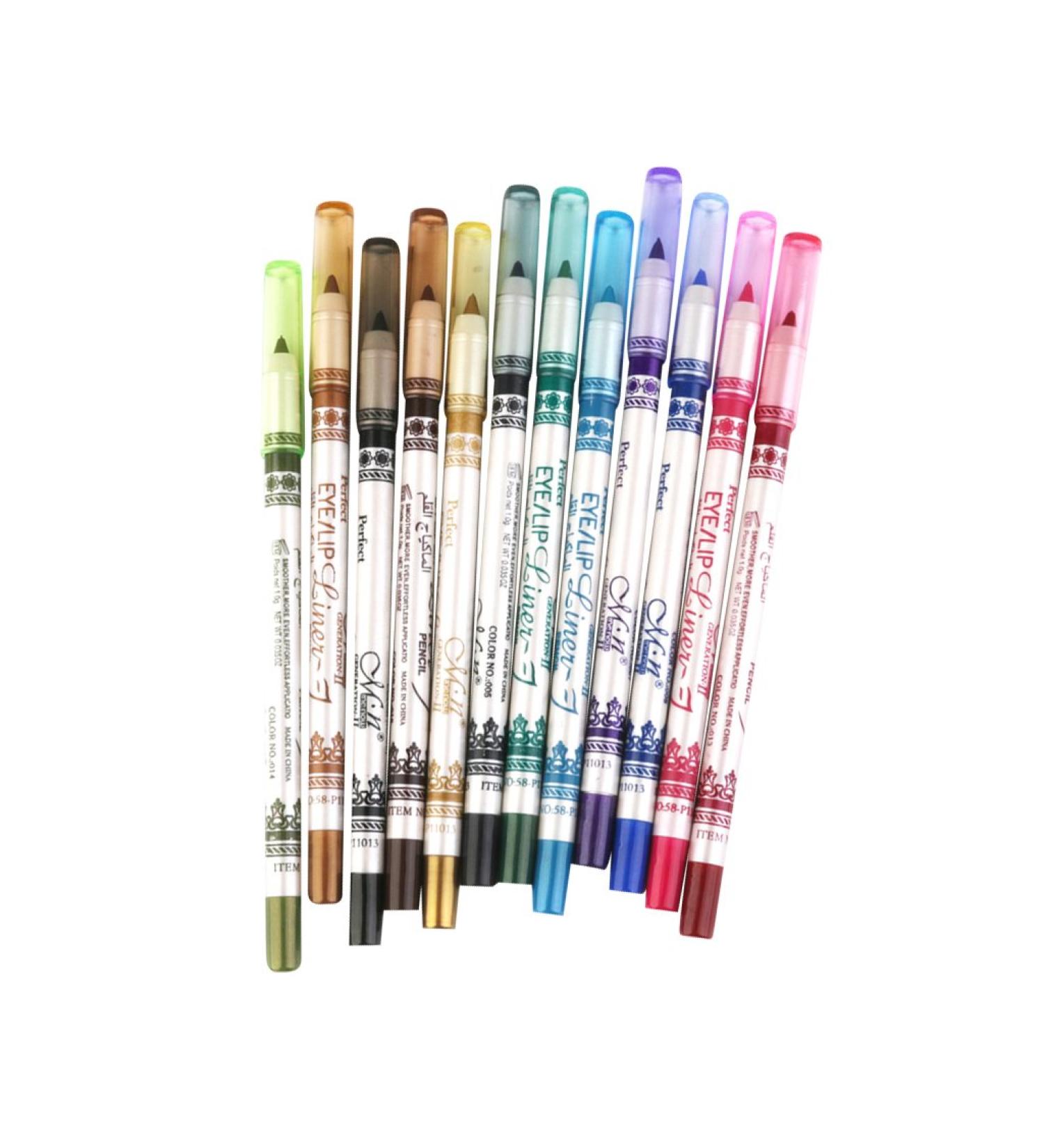 Jojomis 12 Pencil Pen Waterproof Eye-Liner for Eyes Makeup Beauty Comestic - Buy Online on GoSupps.com
