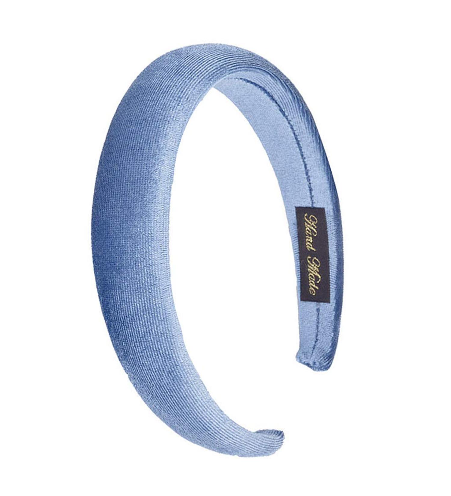 Buy ZOOMY Women Velvet Headband | Thick Sponge Padded Candy Color Hairband - Blue | International Shipping Available - Buy Online on GoSupps.com