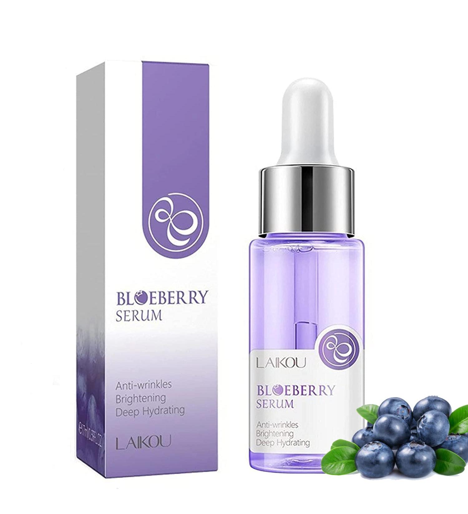 Blueberry Face Serum with Sodium Hyaluronic Acid | Moisturizing Skin Care for Brightening Dark Spots & Fine Lines - Daily Repair Essence - Buy Online on GoSupps.com