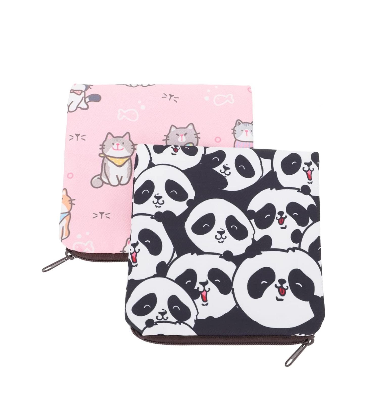 Milisten 2pcs Menstrual Pad & Tampon Storage Bags with Zipper - Kitten Pattern Makeup & Coin Purse for Women and Girls - Buy Online on GoSupps.com