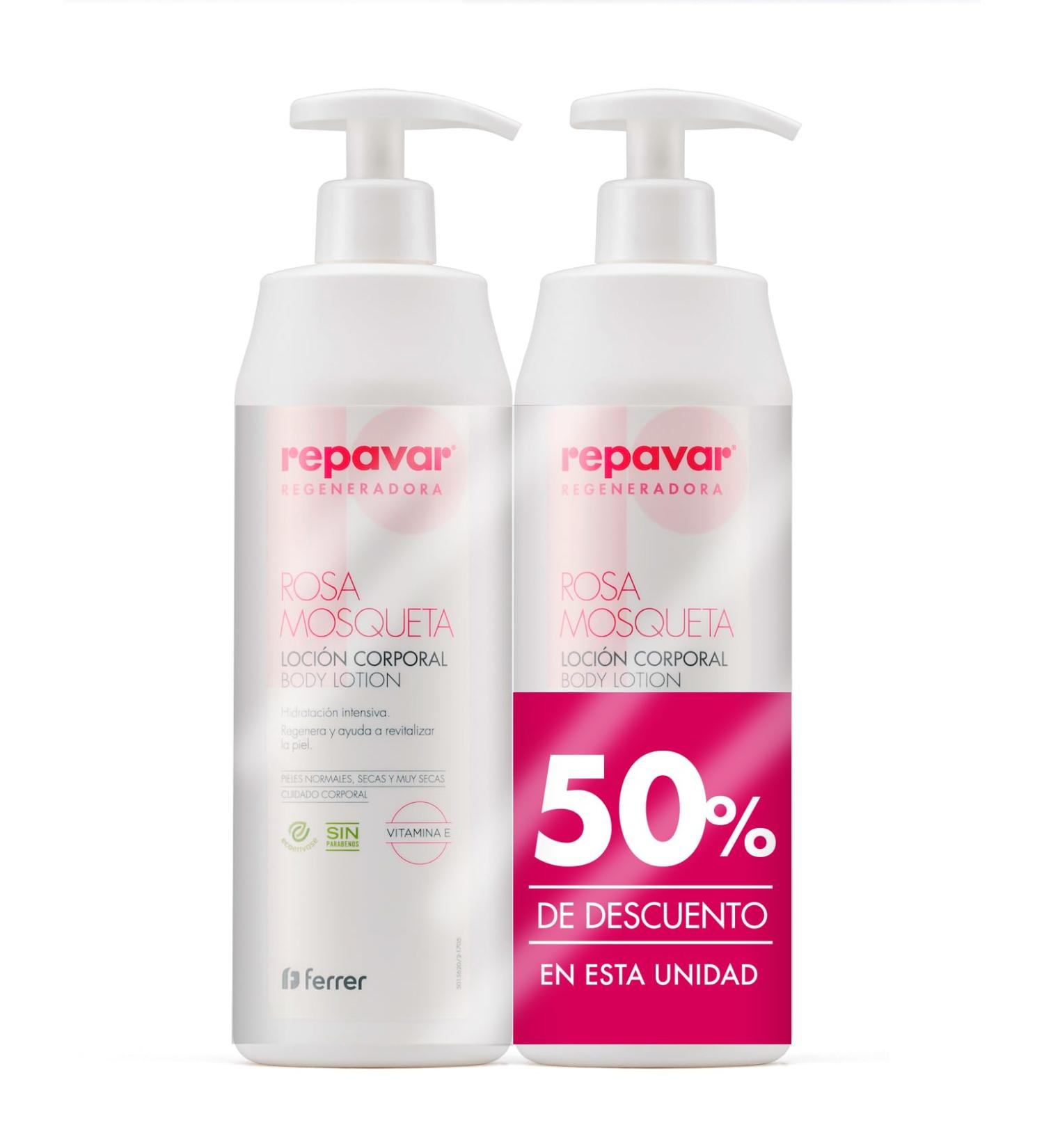 REPAVAR Repavar Regenerating Body Lotion with Rosehip and Vitamin E Intensive Moisture Helps Revitalize Skin Fast Absorbing for Dry and Very Dry Skin Economy Pack 2 x 500