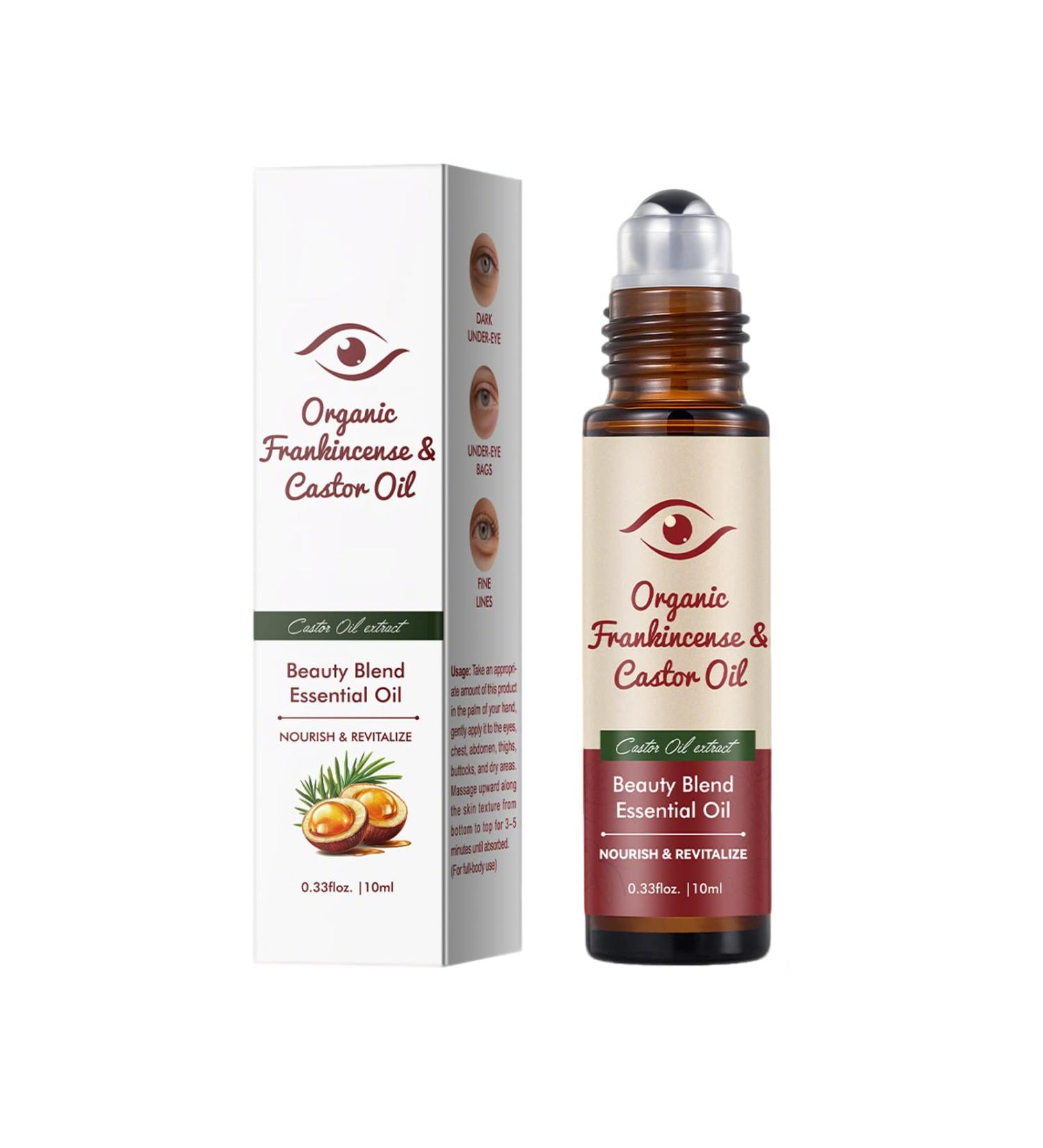 Organic Frankincense & Castor Oil Roll On: Beauty Blend Essential Oil Roller for Eye Face & Body Care Nourish Skin Revitalize Eye Contour | 0.33fl oz 10ml Castor Oil Organic Roll On (Pack of 1) 0.34 Fl Oz (Pack of 1) - Buy Online on GoSupps.com