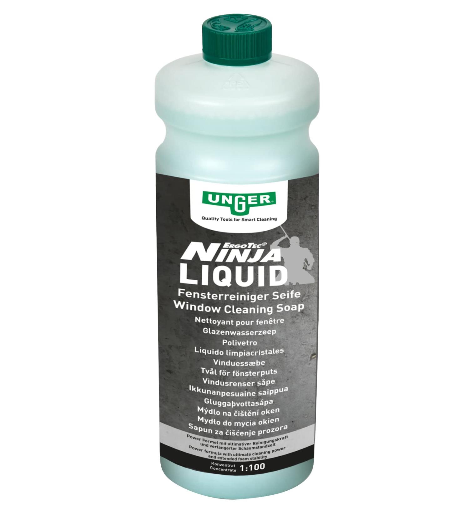Unger Power Liquid Cleaning Concentrate | 1 Litre Streak-Free Glass Cleaner (Mixing Ratio 1:100) - Eco-Friendly International Shipping - Buy Online on GoSupps.com