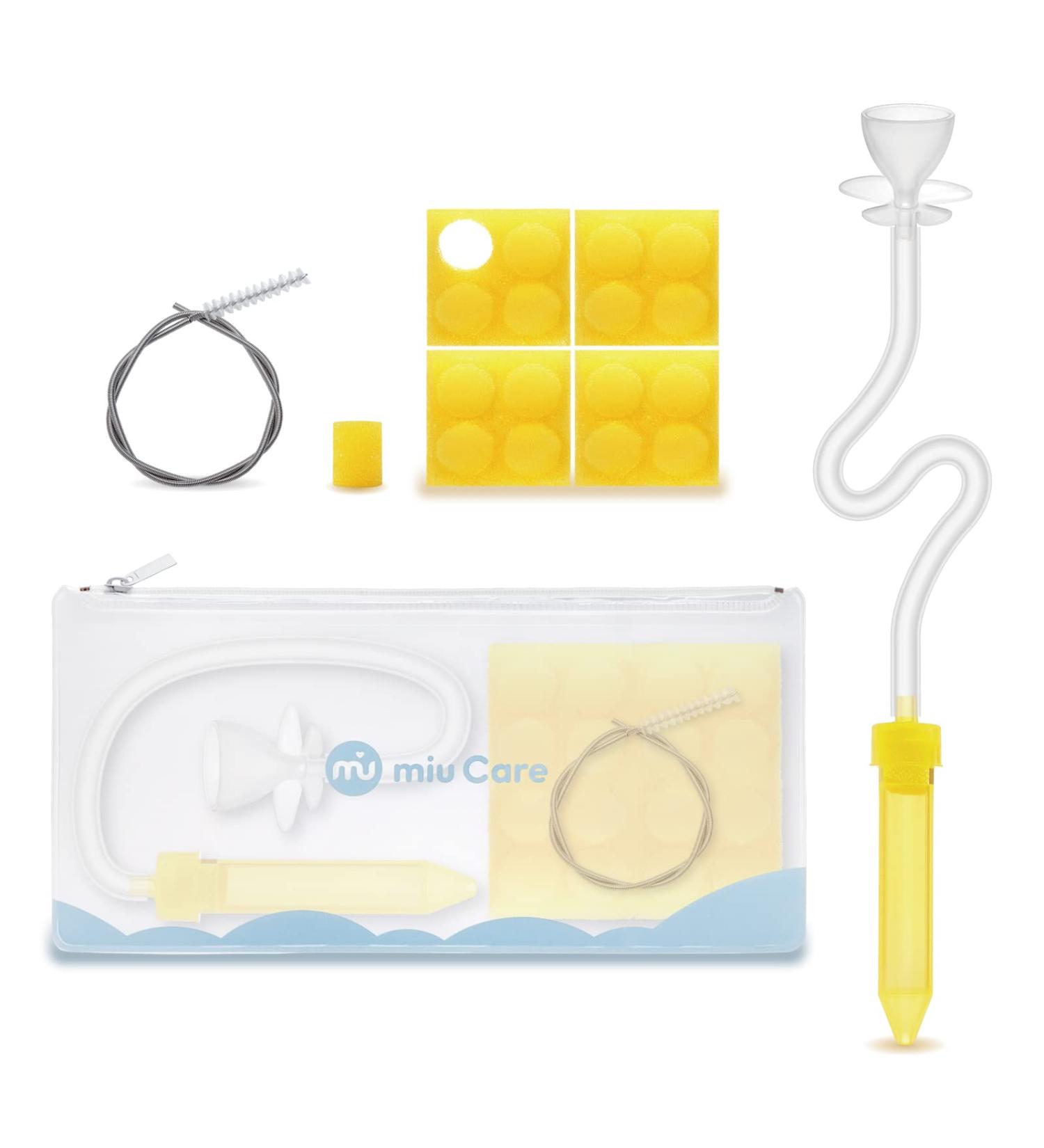Miu Care Baby Nasal Aspirator with 16 Extra Filters | Reusable Nose Sucker & Cleaning Brush | Portable Infant Nose Cleaner with Carrying Pouch - Buy Online on GoSupps.com