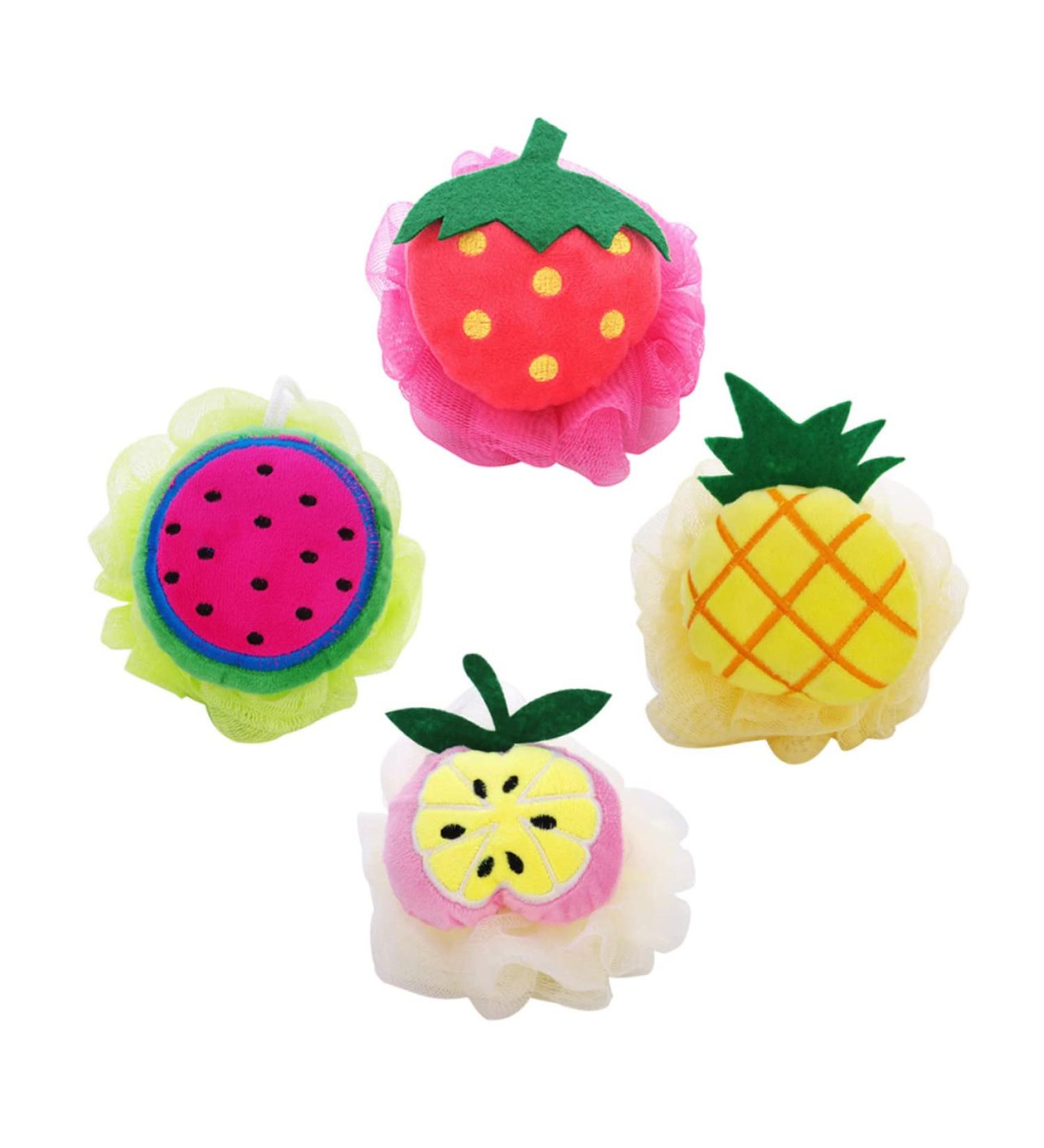 NOLITOY 4pcs Large Bath Ball Pouf Sponge - Cute Mesh Shower Flower for Spa & Relaxation - Buy Online on GoSupps.com