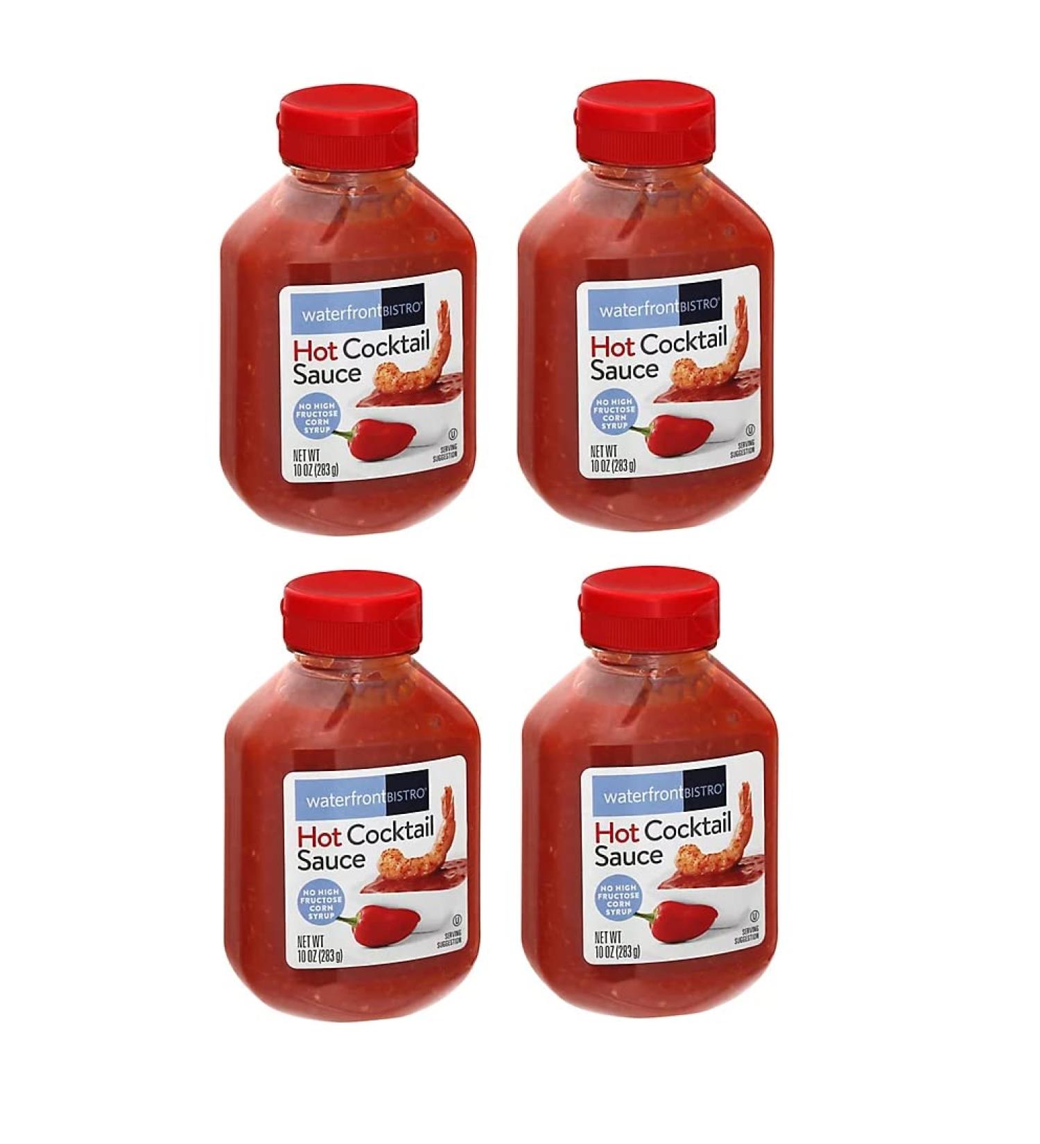 Waterfront Bistro Hot Cocktail Sauce - 4 Bottles, 10oz (283g) - Buy Online on GoSupps.com