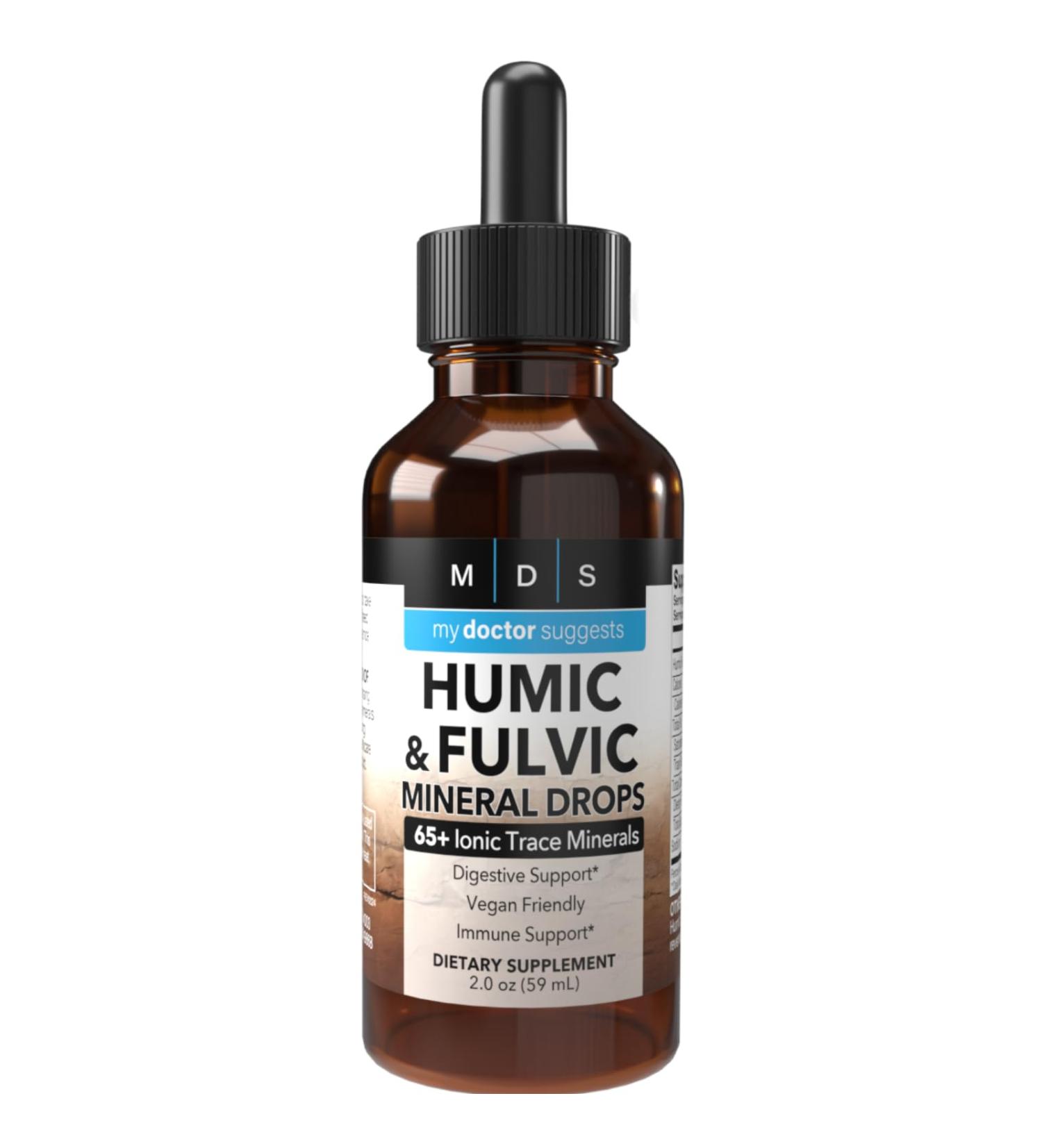 Humic & Fulvic Acid Supplement - Enhanced Nutrient Absorption & Detox 2oz Liquid - Optimal Wellness Formula - Buy Online on GoSupps.com