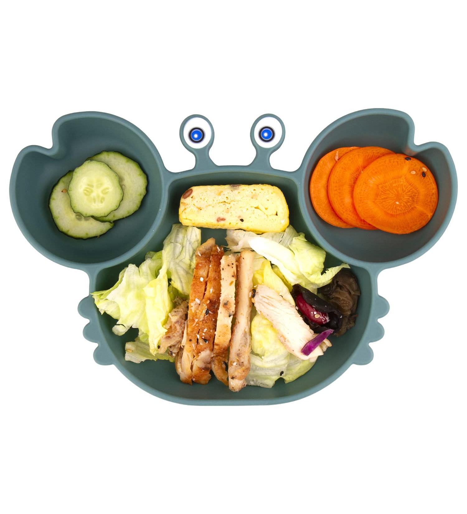 Silicone Suction Plate for Babies - Non-Slip Toddler Placemat with Strong Suction Cup - BPA-Free, Dishwasher & Microwave Safe - Olive - Buy Online on GoSupps.com