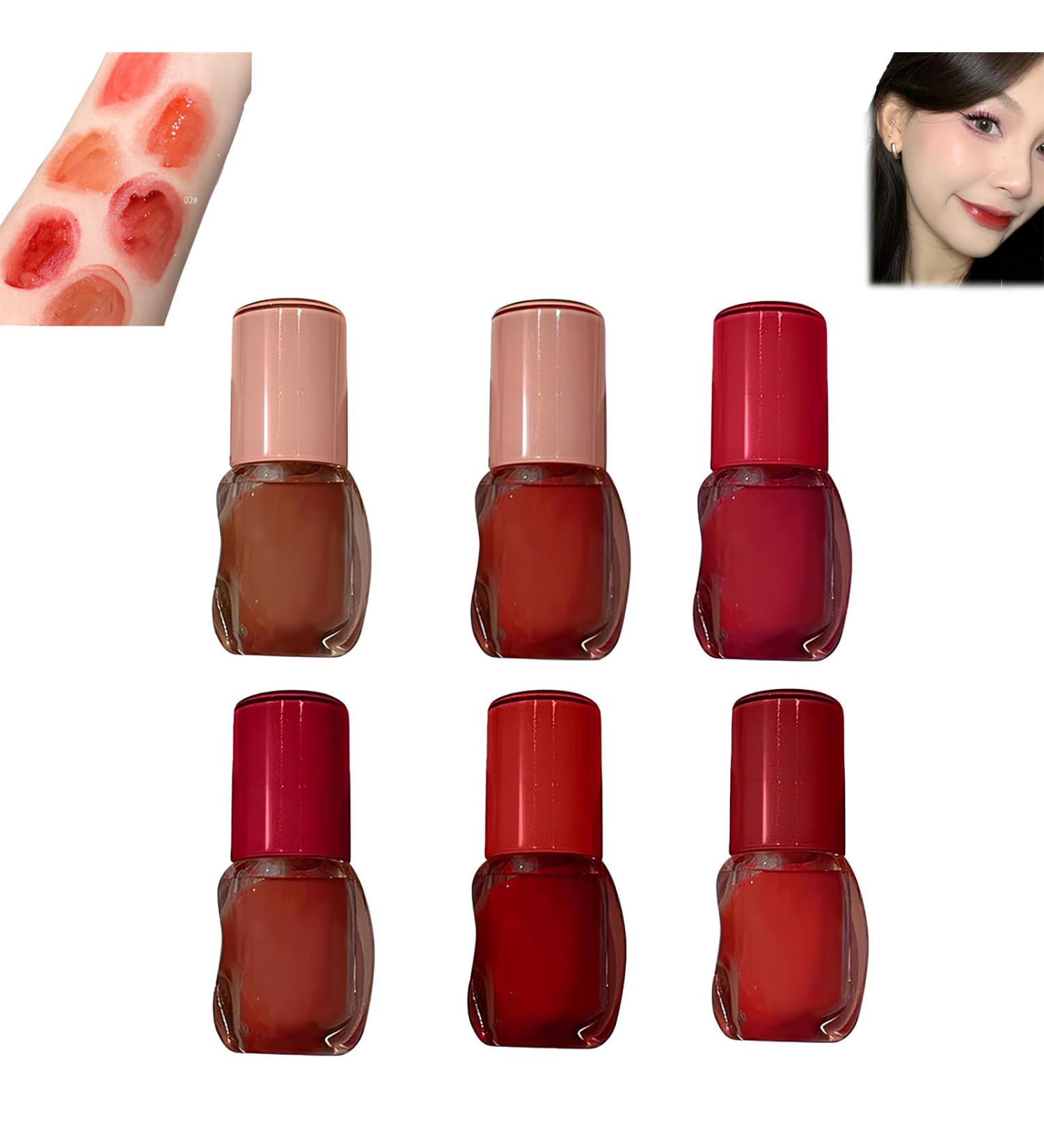 Buy Lip Gloss Set - Nourishing Stain & Hydrating Glow Oil | Long Lasting Gloss for Women & Girls - Pack of 6 - Buy Online on GoSupps.com