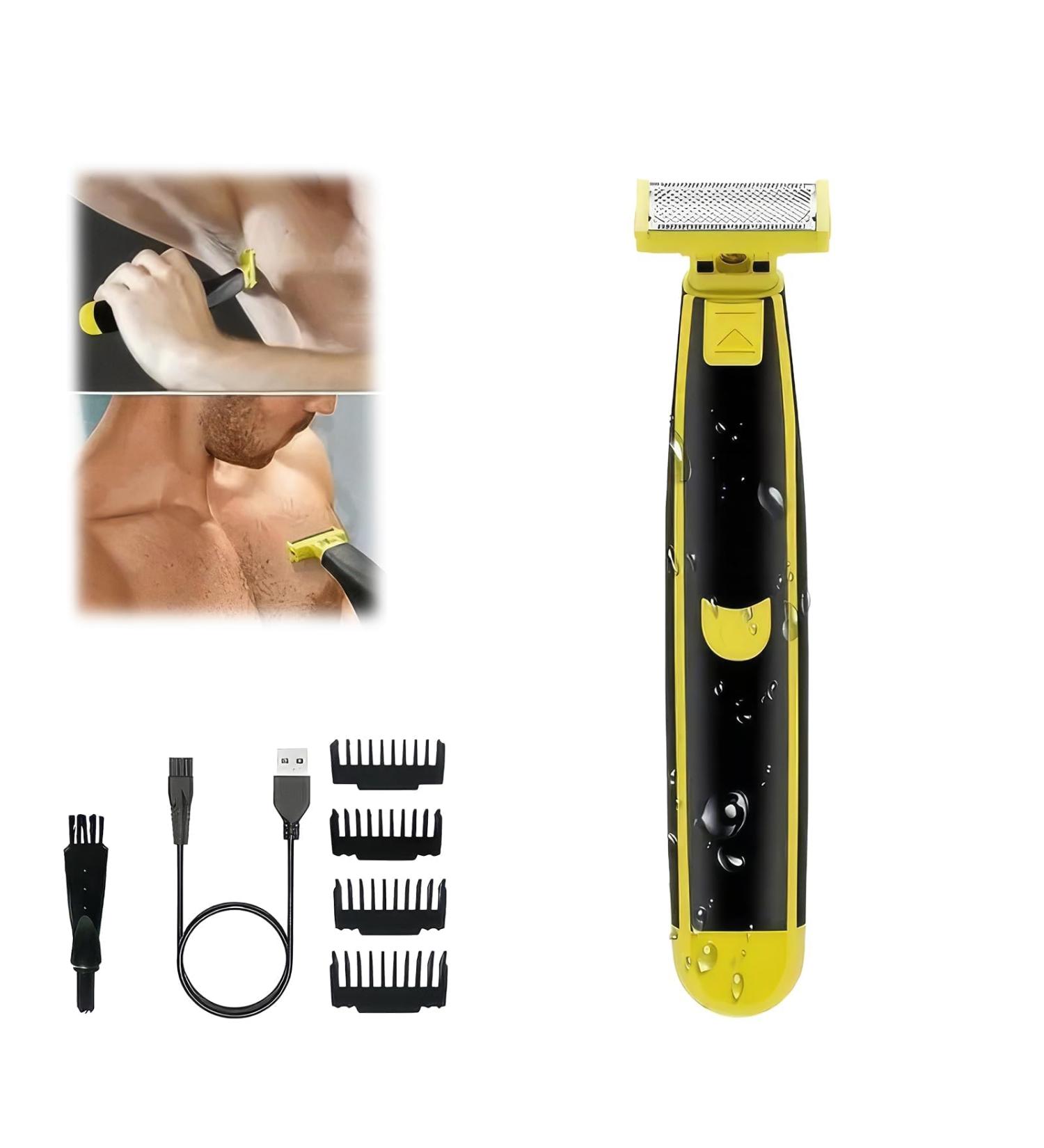 Buy Wet and Dry Electric Shaver for Men - Rechargeable Waterproof Full Body Wash - Model #7 Black | Best Beard & Mustache Trimmers - Buy Online on GoSupps.com