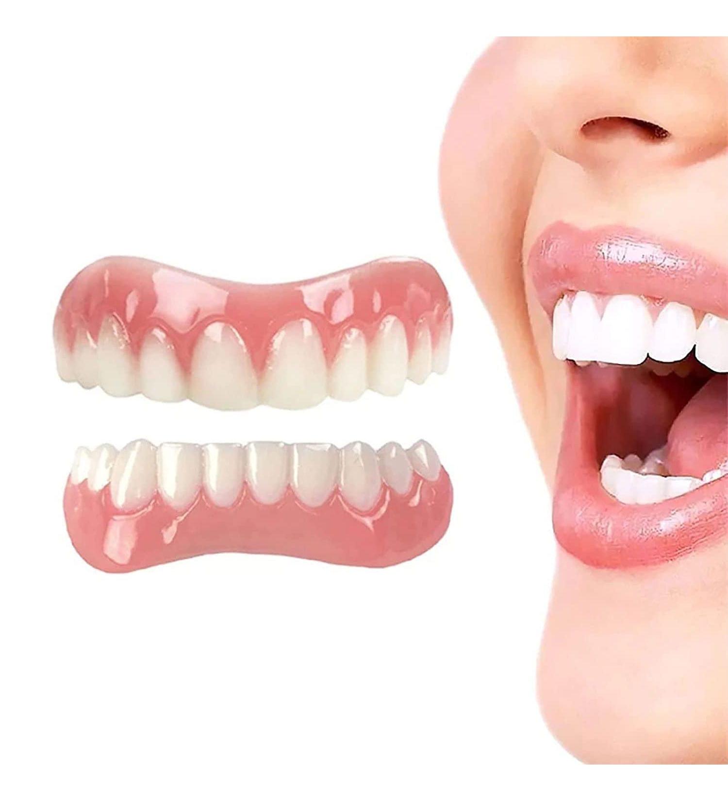 Women's Realistic Veneers Teeth - Upper and Lower Dentures for Missing Teeth - Buy Online on GoSupps.com