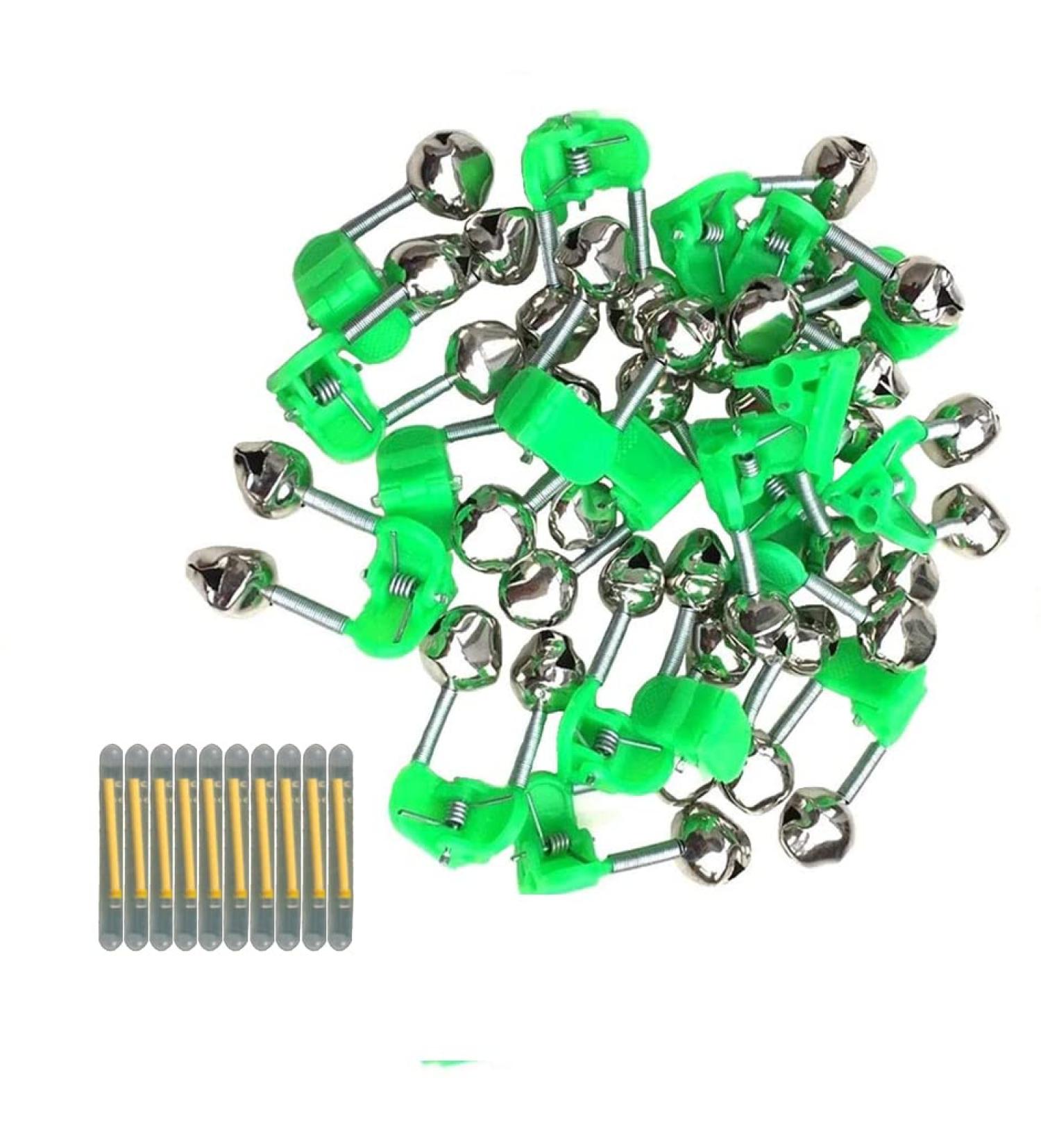 FASPLORE 20 Pcs Fishing Bells for Rods with 10 Glow Sticks - Bite Alarm Indicator - Buy Online on GoSupps.com