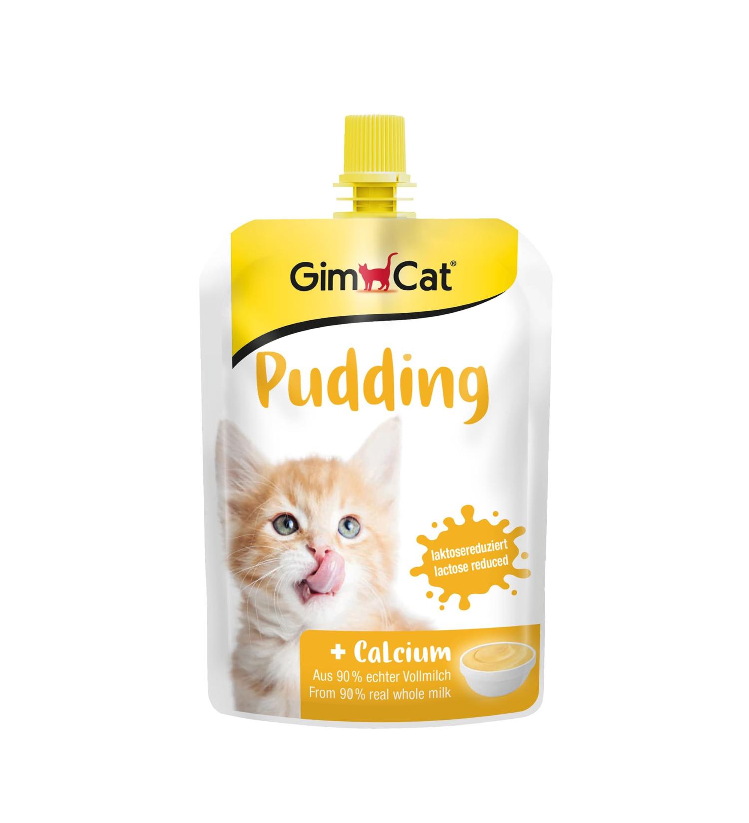 GimCat Pudding with Calcium - Lactose-Reduced Cat Snack for Healthy Bones - 150g Bag - Buy Online on GoSupps.com