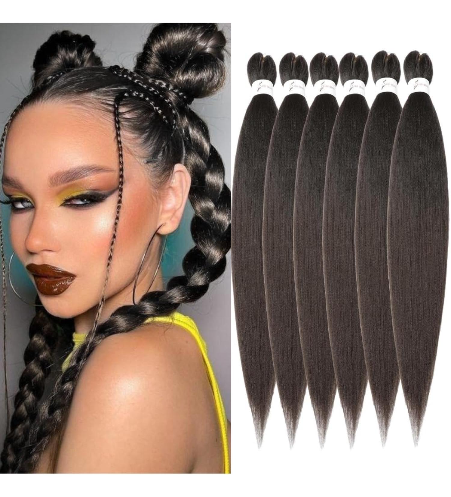 Easy Braid Pre-Stretched 20 Inch Braiding Hair Extensions Yaki Textured Crochet Synthetic Hair (6 Packs 4#) for Hot Water Setting - Buy Online on GoSupps.com