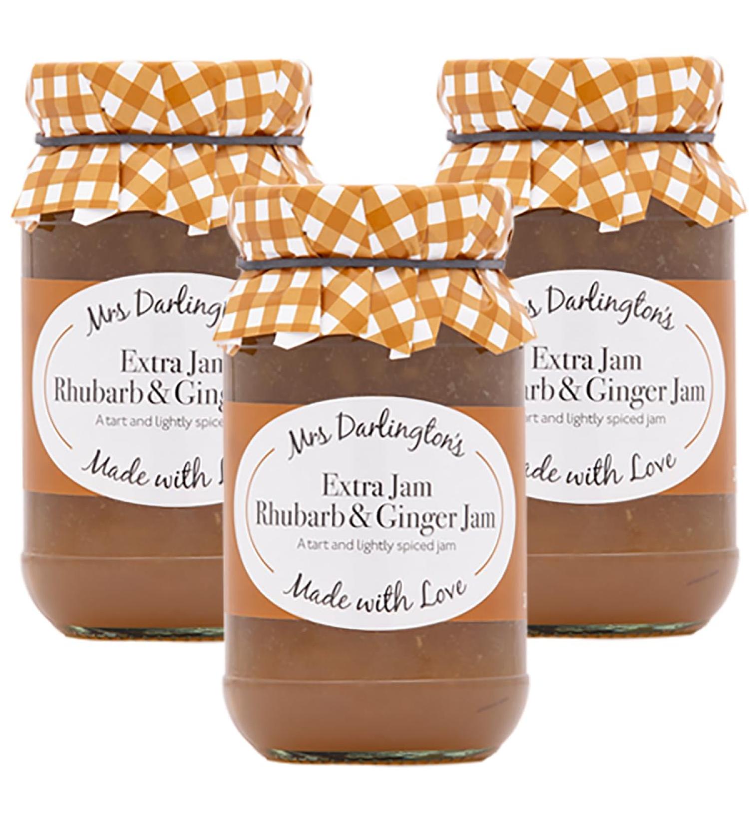Mrs Darlington's Rhubarb and Ginger Jam - 340g - Pack of 3