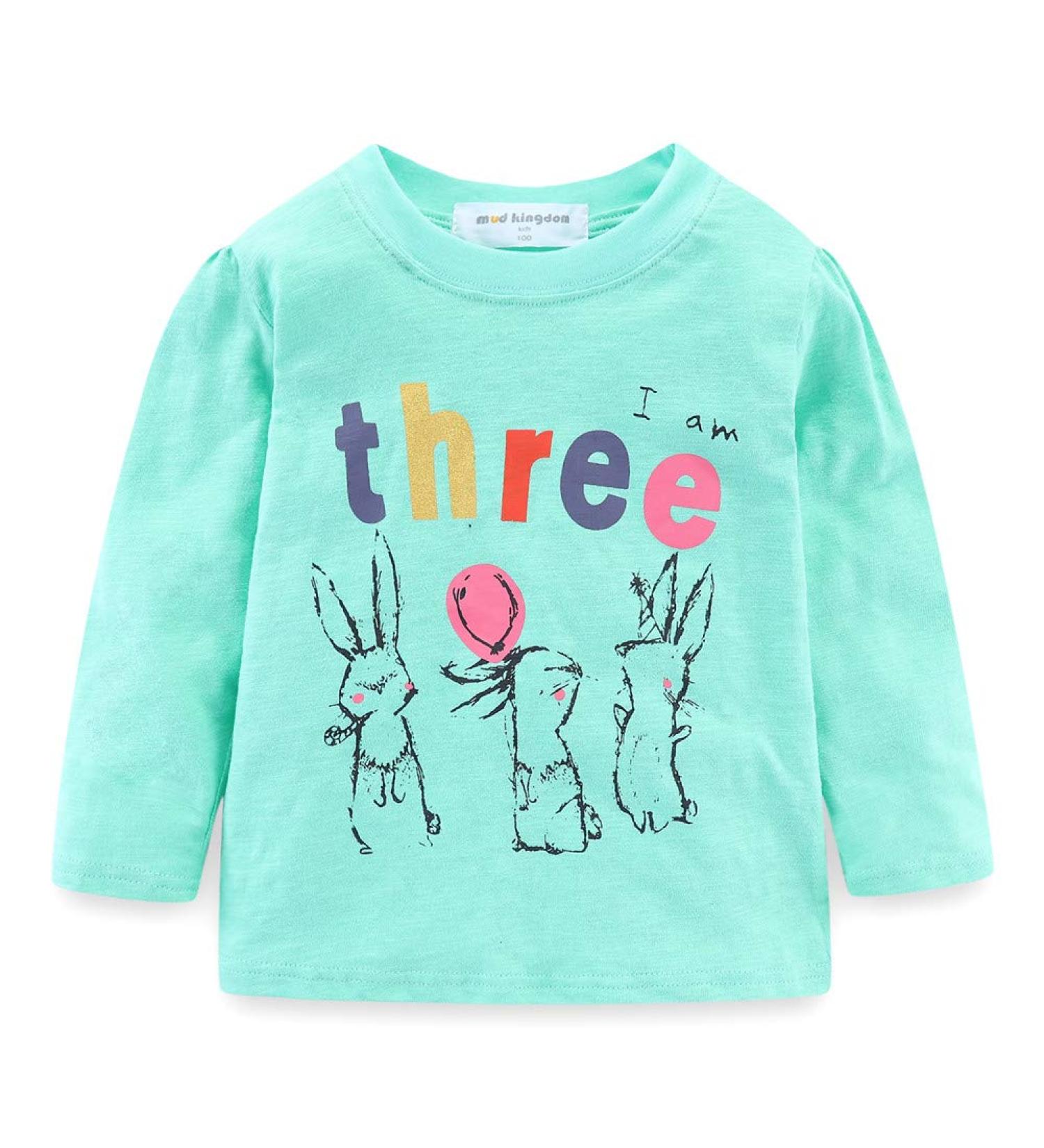 Mud Kingdom Little Girls Boys Birthday Shirt - Cute Cartoon 3 Years Girls Green - Buy Online on GoSupps.com
