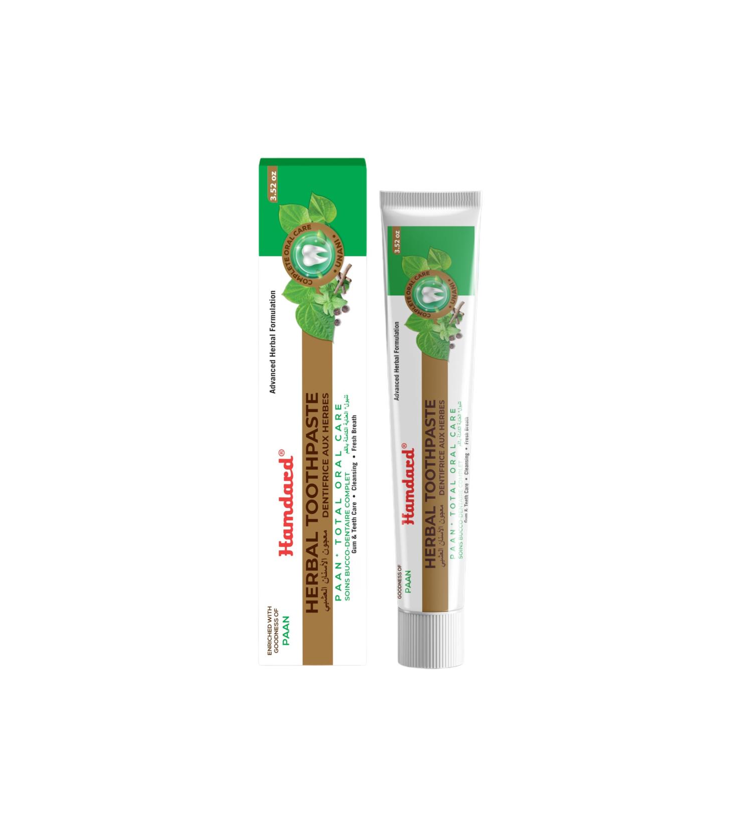 Hamdard Paan Total Oral Care Toothpaste 100g / 3.53Oz | Herbal Ayurvedic Toothpaste with Paan Flavor | Fluoride-Free | Gum Care Fresh Breath & Natural Oral Hygiene