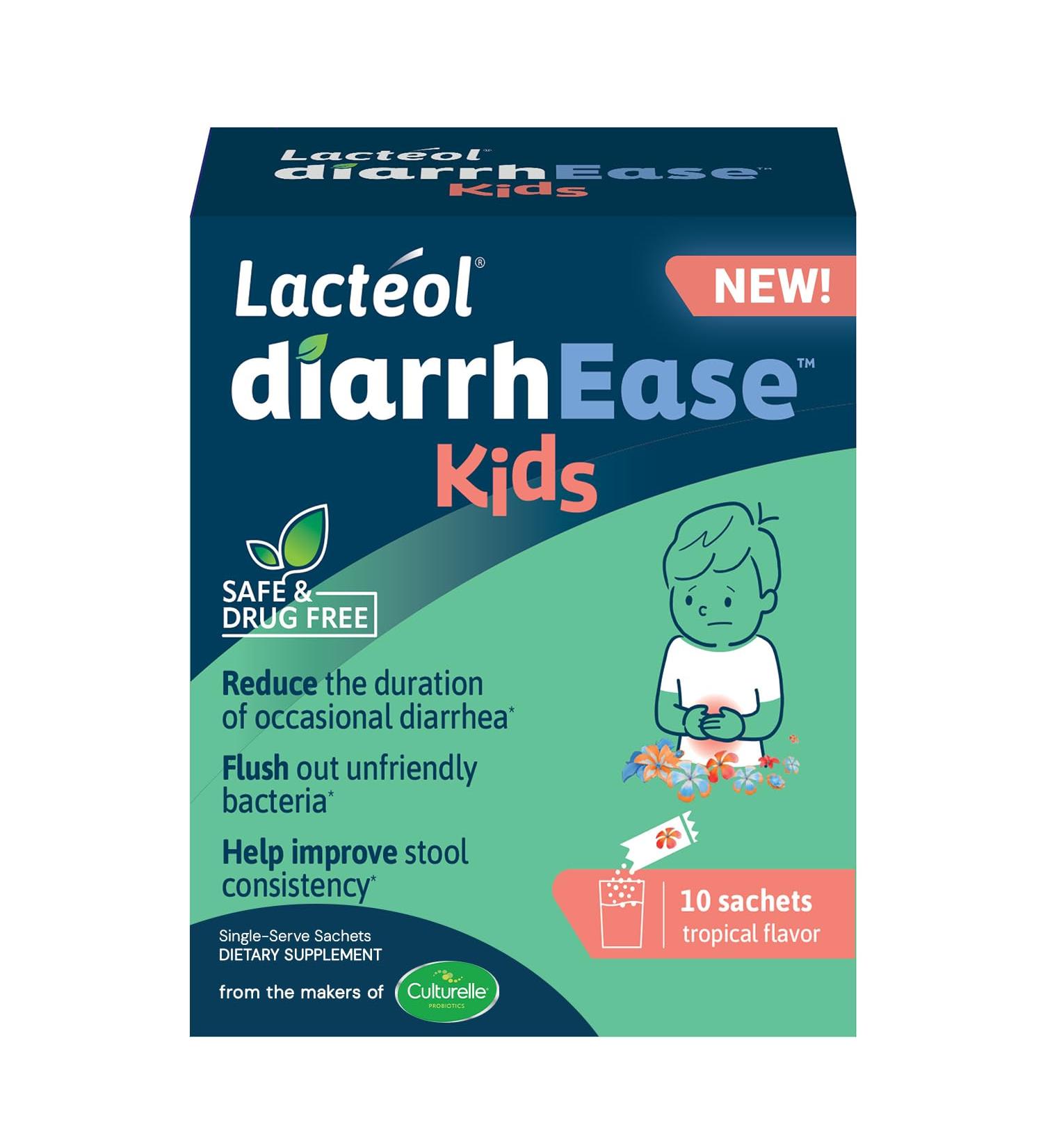 diarrhEase Kids - a Safe, Drug Free and clinically Tested postbiotic Strain That Shortens The Duration of Occasional Diarrhea- Works Naturally with Your Child s Body, 10 Count 10 Count (Pack of 1) - Buy Online on GoSupps.com