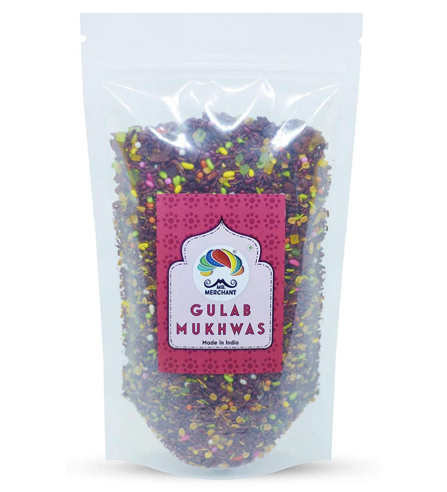 Mr. Merchant Gulab Mukhwas Traditional Mouth Freshener Mukhwas Mix 400g_Packing May Vary