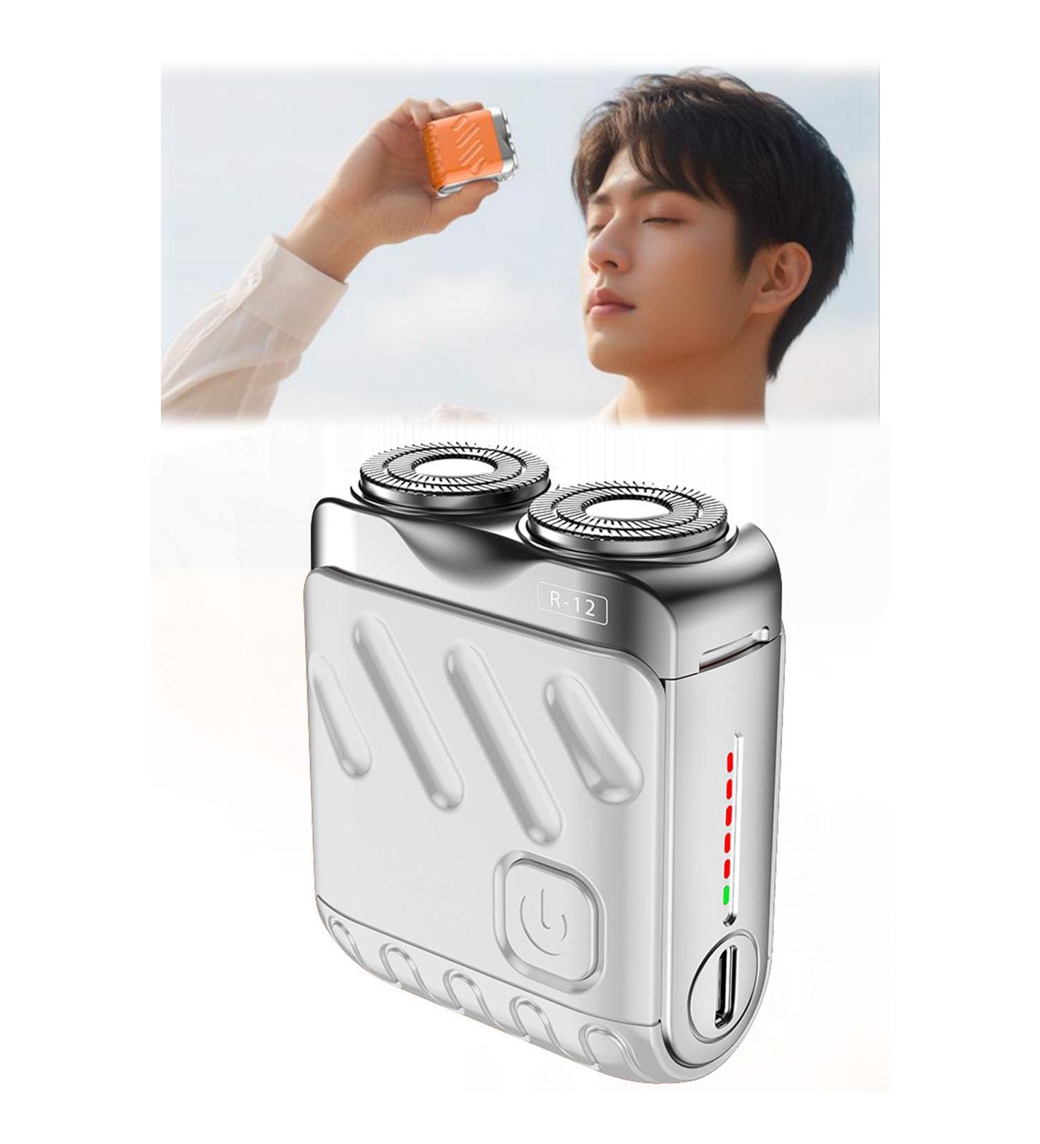 Beard Shaver Traveler Mini and Portable Suitcase Design Portable Mini Rotary Electric Shaver for Men Pocket Shaver USB Mini Shavers for Men (White) - Buy Online on GoSupps.com