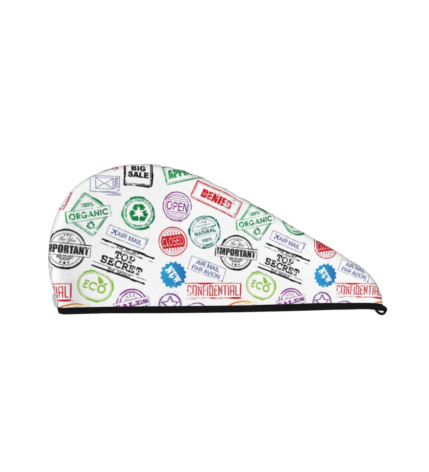 Hair Towel Wrap - Quick Drying Hair Turban with Button | Stamp Set Collection - Buy Online on GoSupps.com