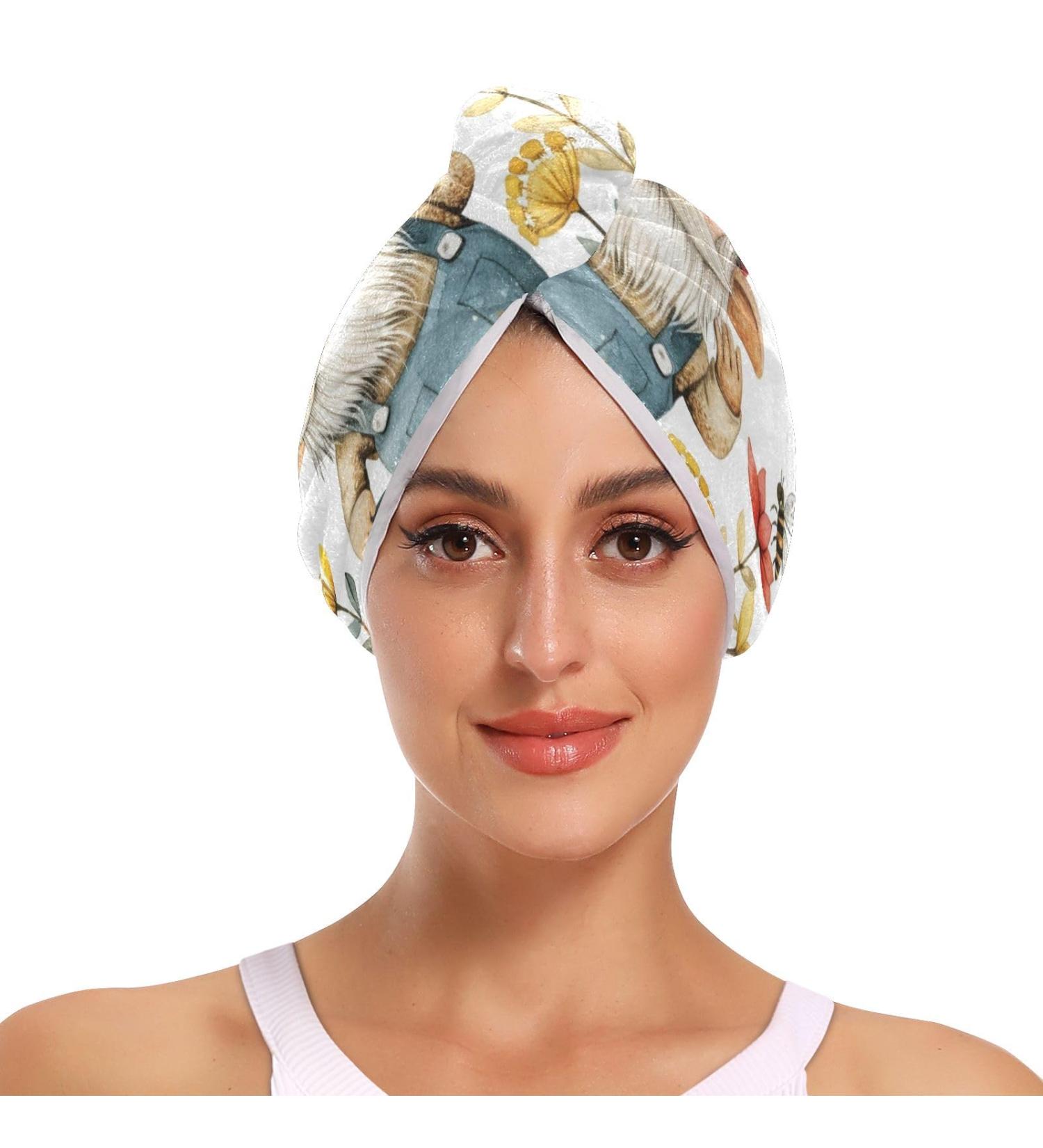 Shop Dwarf Waters Super Absorbent Hair Towel 2 Pack - Quick Dry Hair Turbans for Women & Girls - Ideal for Fast Drying & Easy Use - Buy Online on GoSupps.com