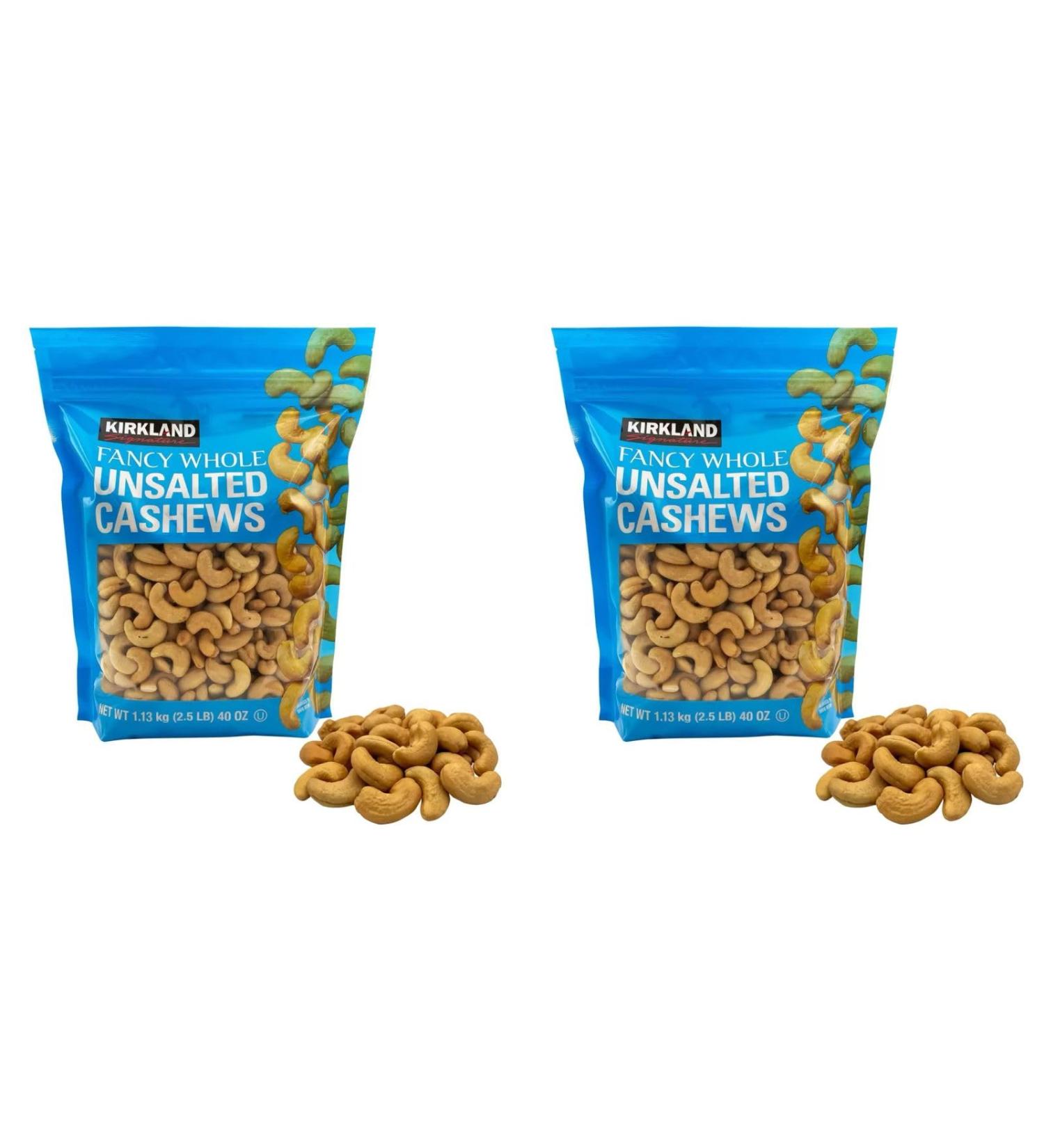 RKBROTHERS Kirkland Signature Unsalted & Roasted Cashews Bag 1.13kg (Pack of 2) - Buy Online on GoSupps.com