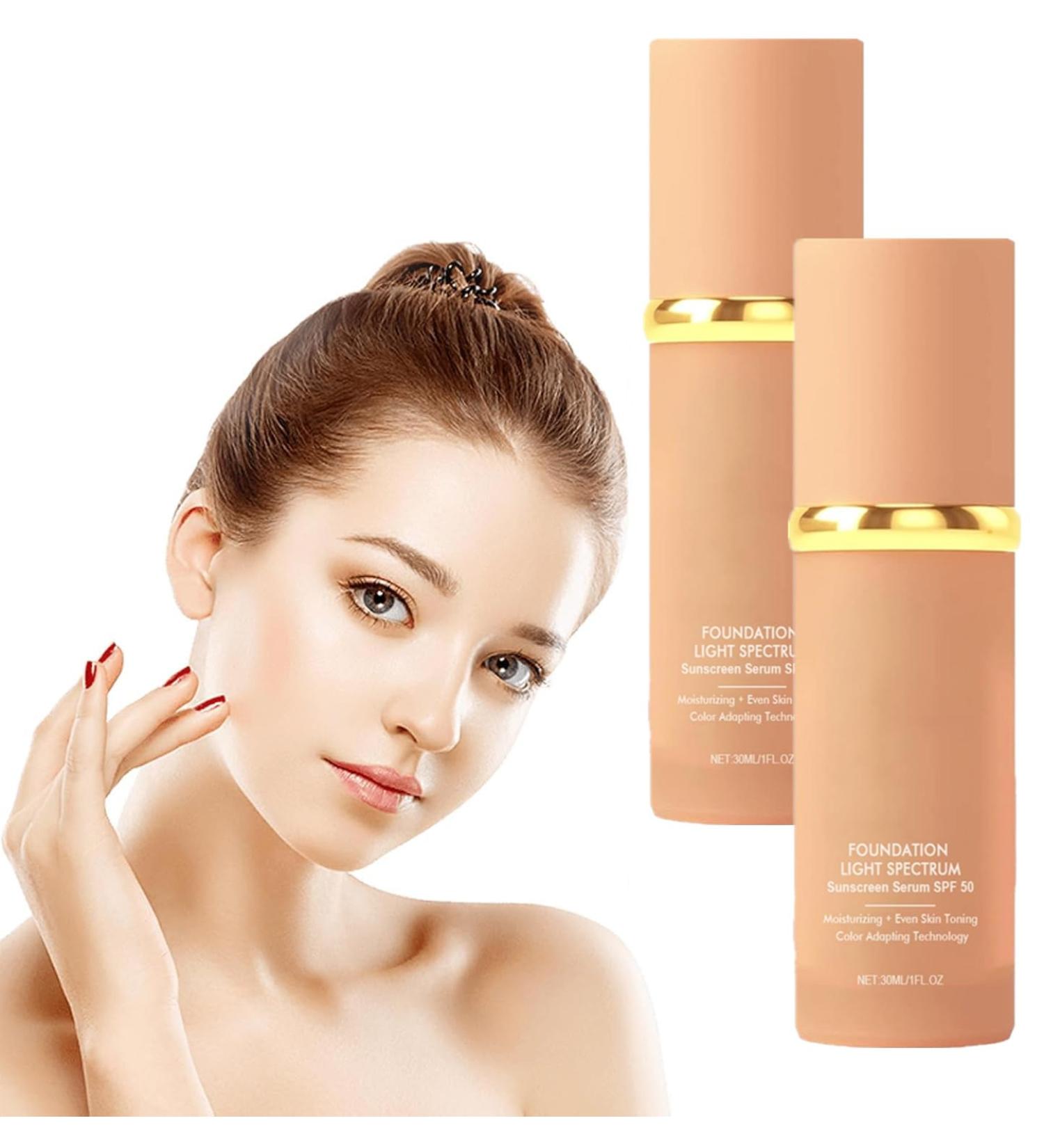4-in-1 Hydrating Foundation Liquid Light Spectrum Concealer with SPF 50+ Longwearing & Waterproof (2 Pcs A) 2 Pcs 40 ml (Pack of 1) - Buy Online on GoSupps.com