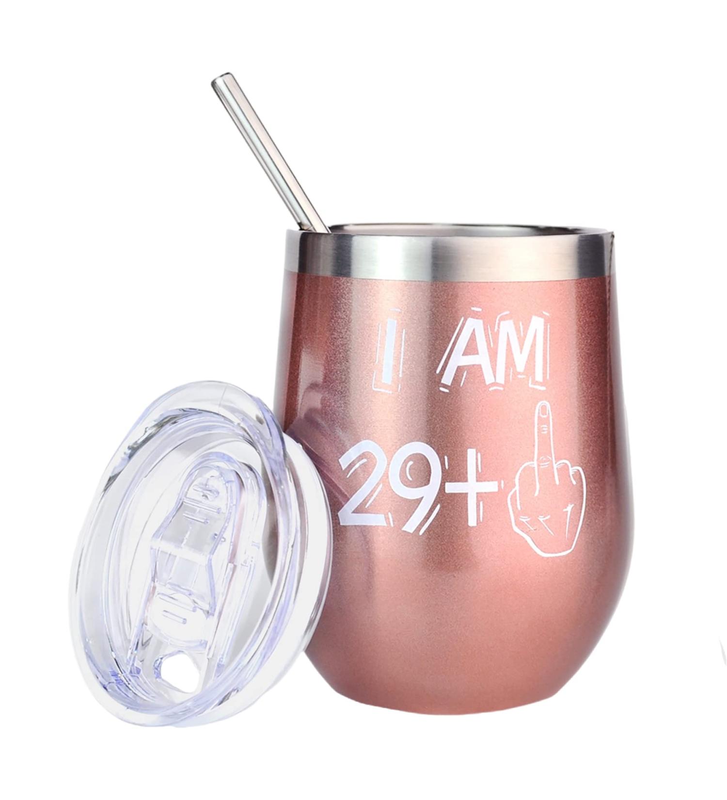 Shop Bokalaka 30th Birthday Gift for Women | Stainless Steel Winegrowers 350ml Ros gold - Perfect for Celebrations! - Buy Online on GoSupps.com