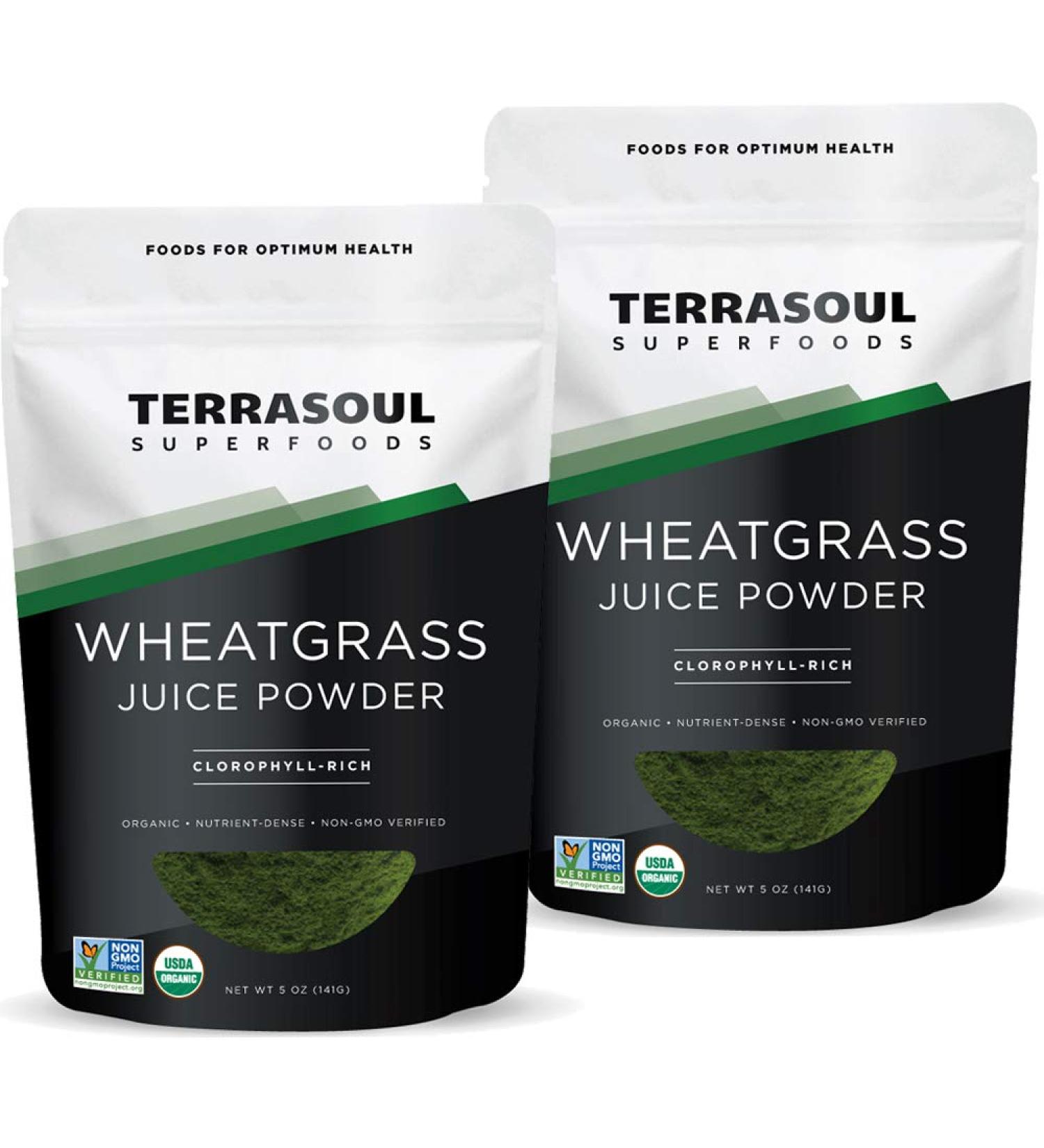 Terrasoul Superfoods Organic Wheat Grass Juice Powder 10 Oz (2 Pack) - USA Grown | Concentrated Juice for Superior Nutrition - Buy Online on GoSupps.com
